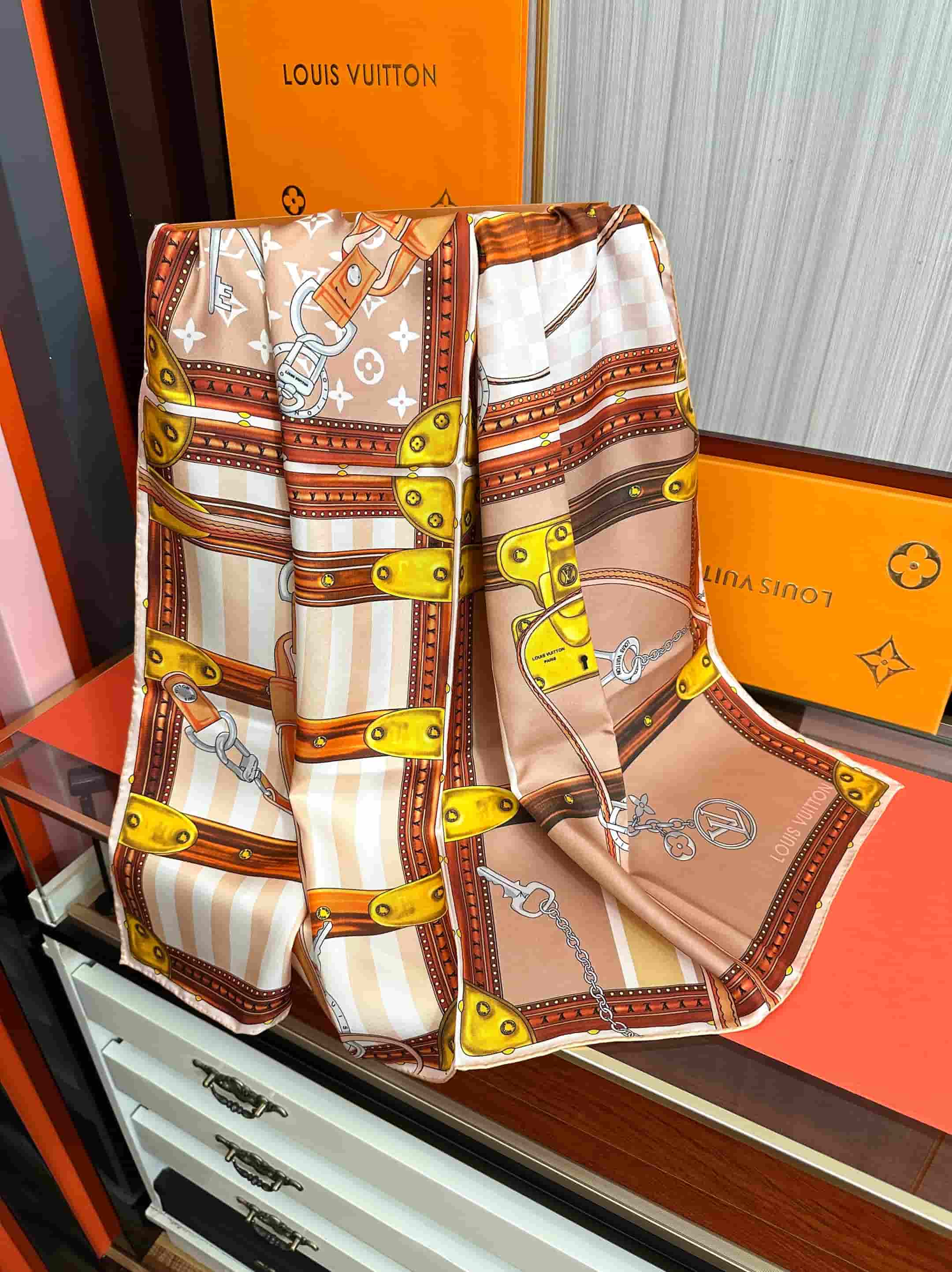 Louis Vuitton Strap and Trunk Square 90 scarf