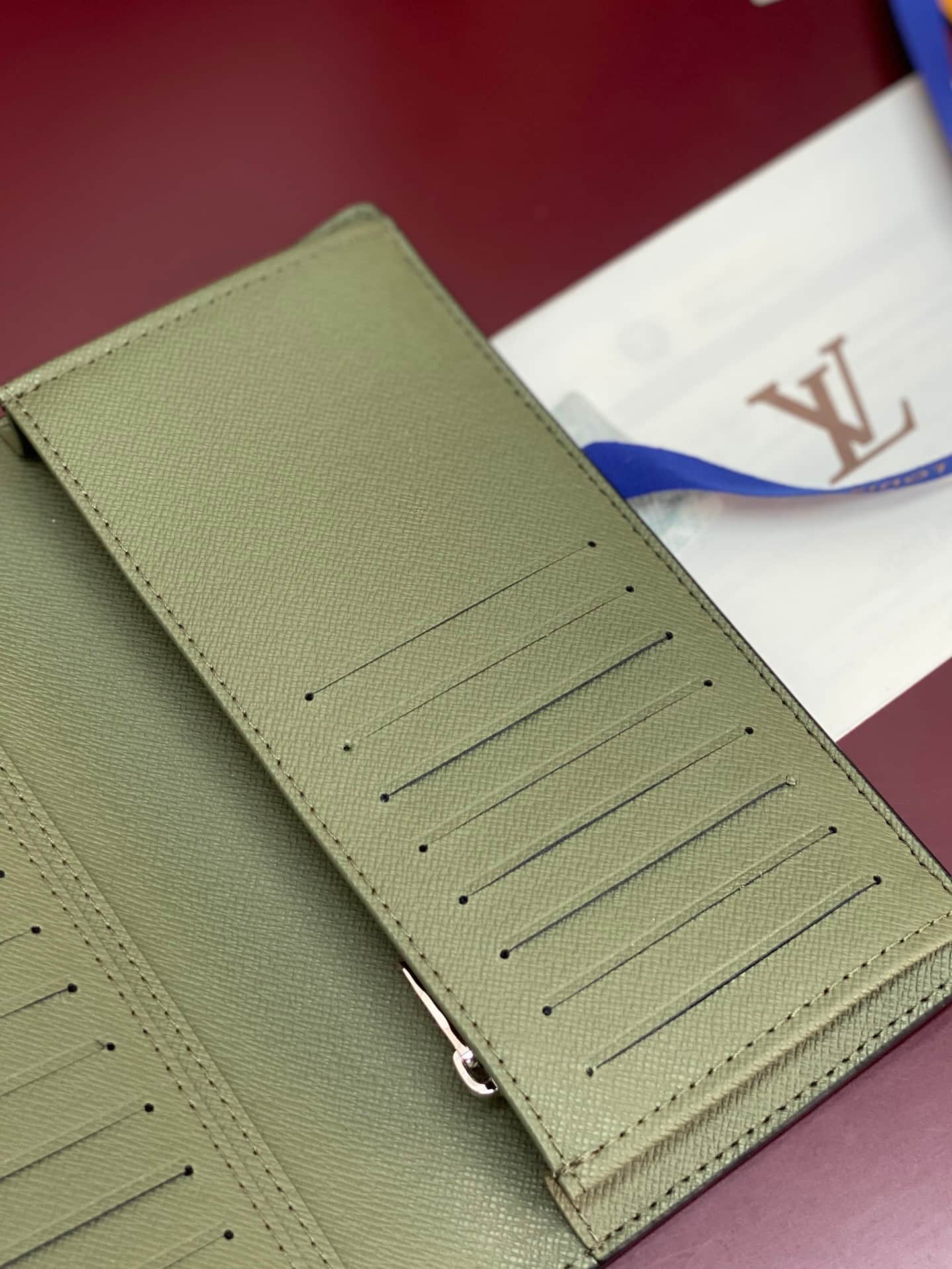 Louis Vuitton Brazza Wallet Khaki Green Monogram Eclipse coated canvas M28815 High