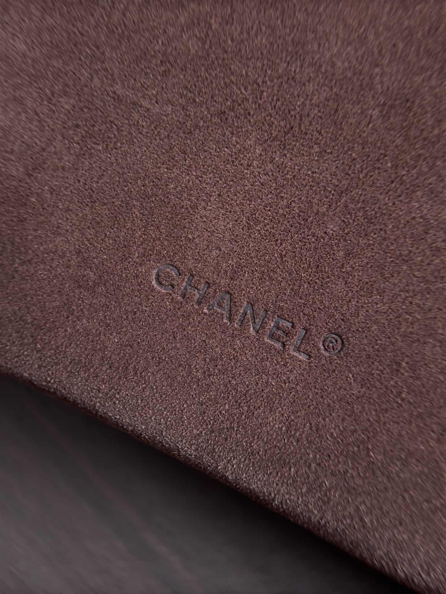 Chanel Large Vanity with Chain Suede Calfskin & Gold Metal Dark Brown AP5347 A