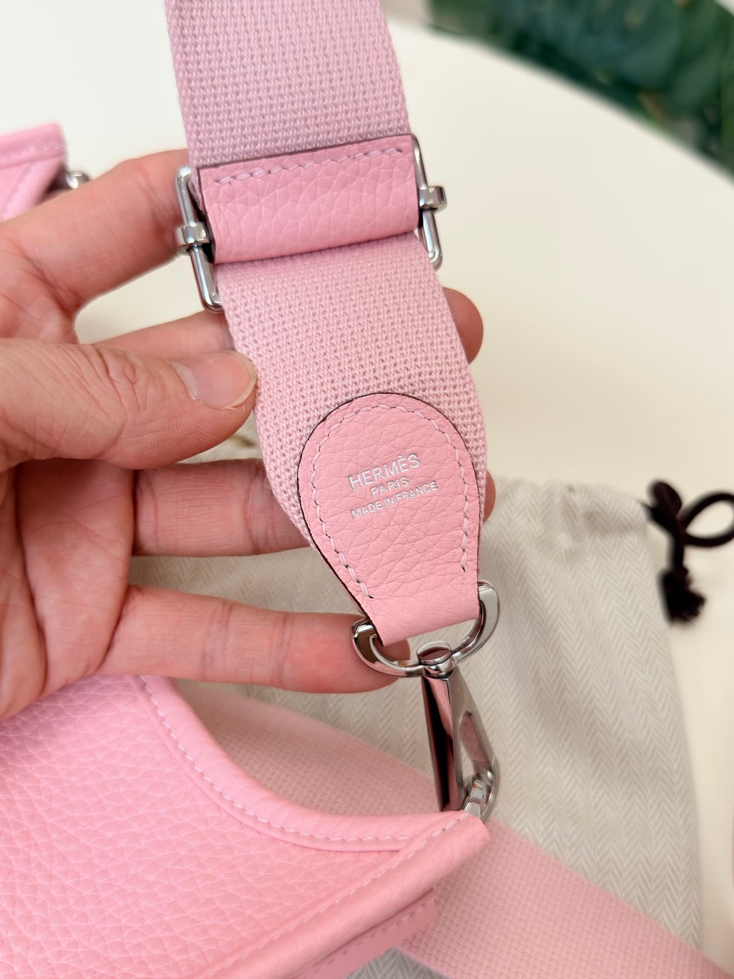 Hermes Evelyne Mini 23 Bag Calfskin In Pink WAX High