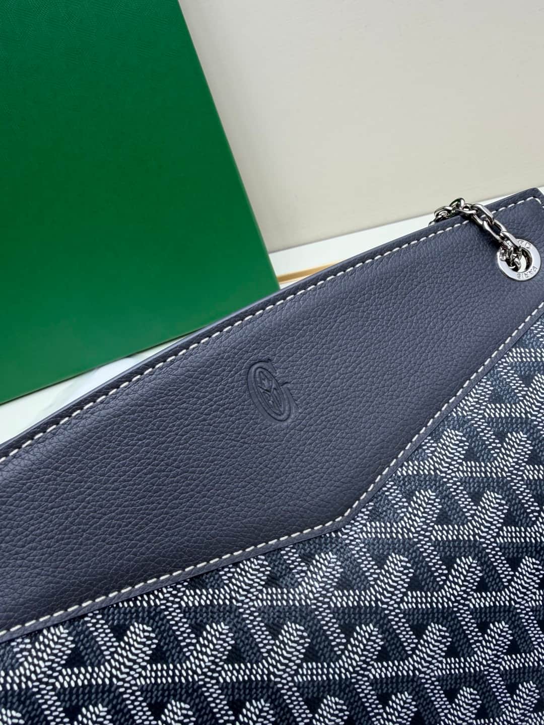 Goyard Rouette Structure bag in Grey-Blue Goyardine Canvas High
