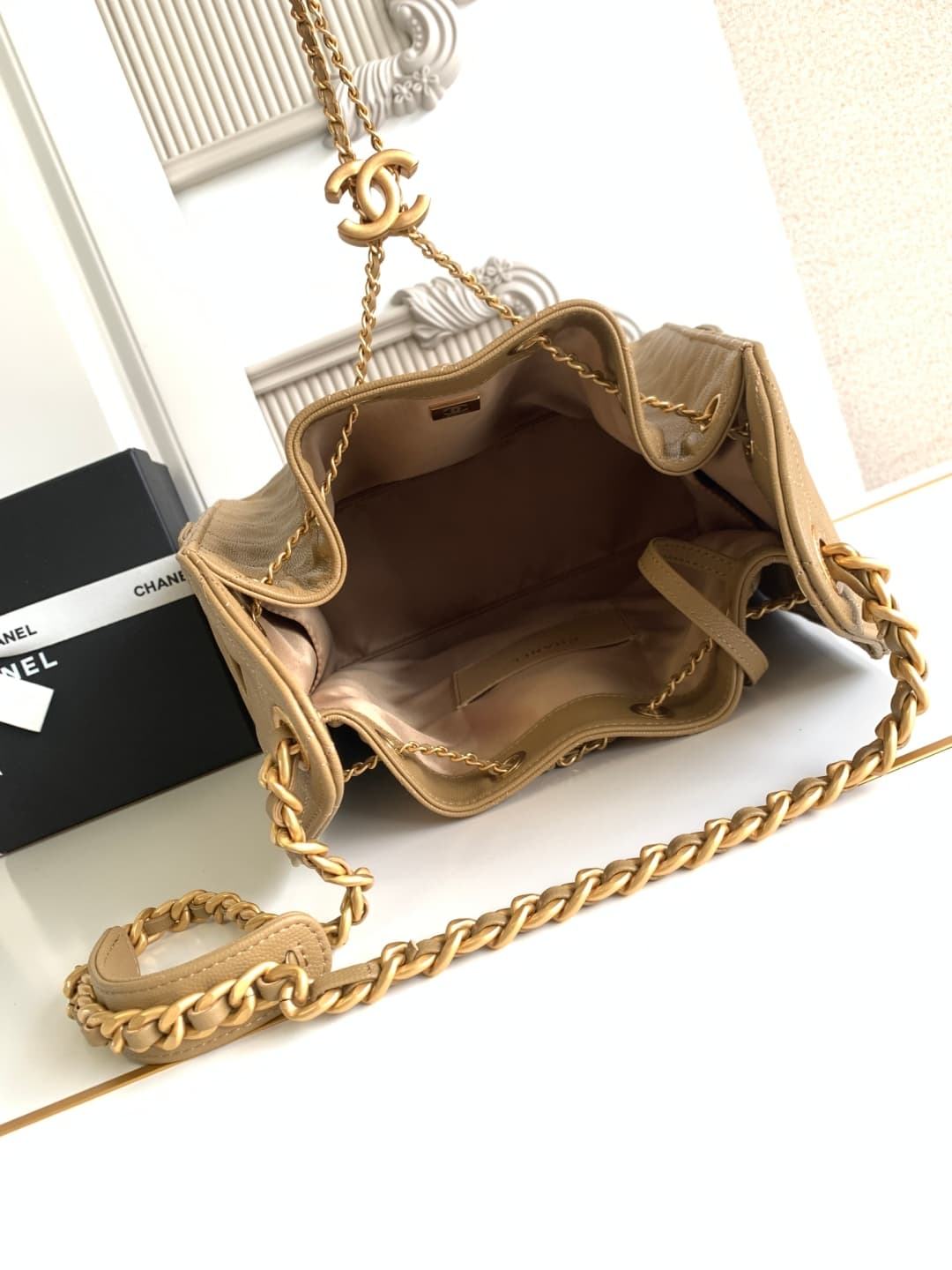 Chanel 25 Medium Hobo Medium handbag AS5311 Grained Calfskin & Gold-tone Metal Dark Beige A