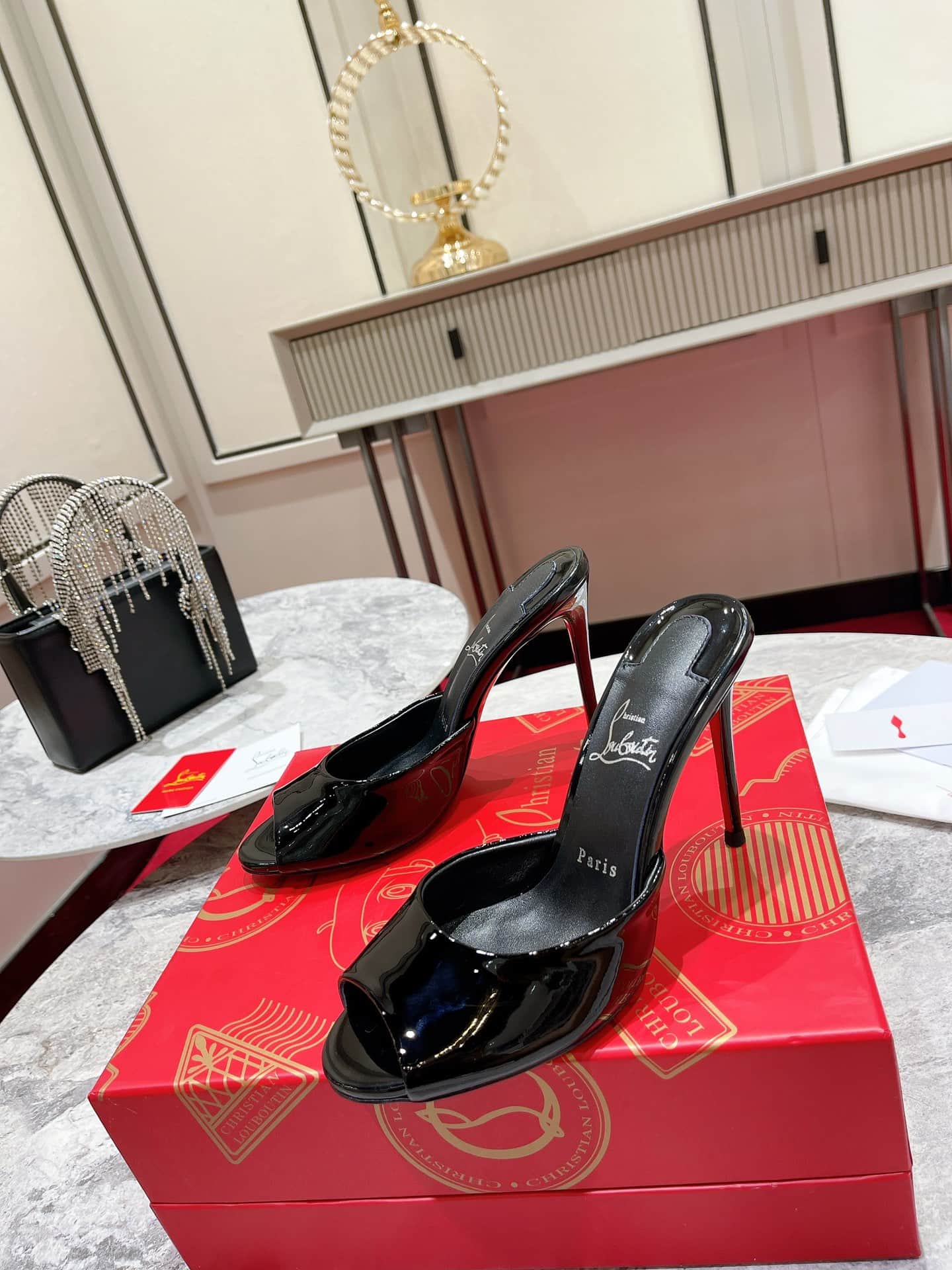 Christian Louboutin Me Dolly patent leather mules