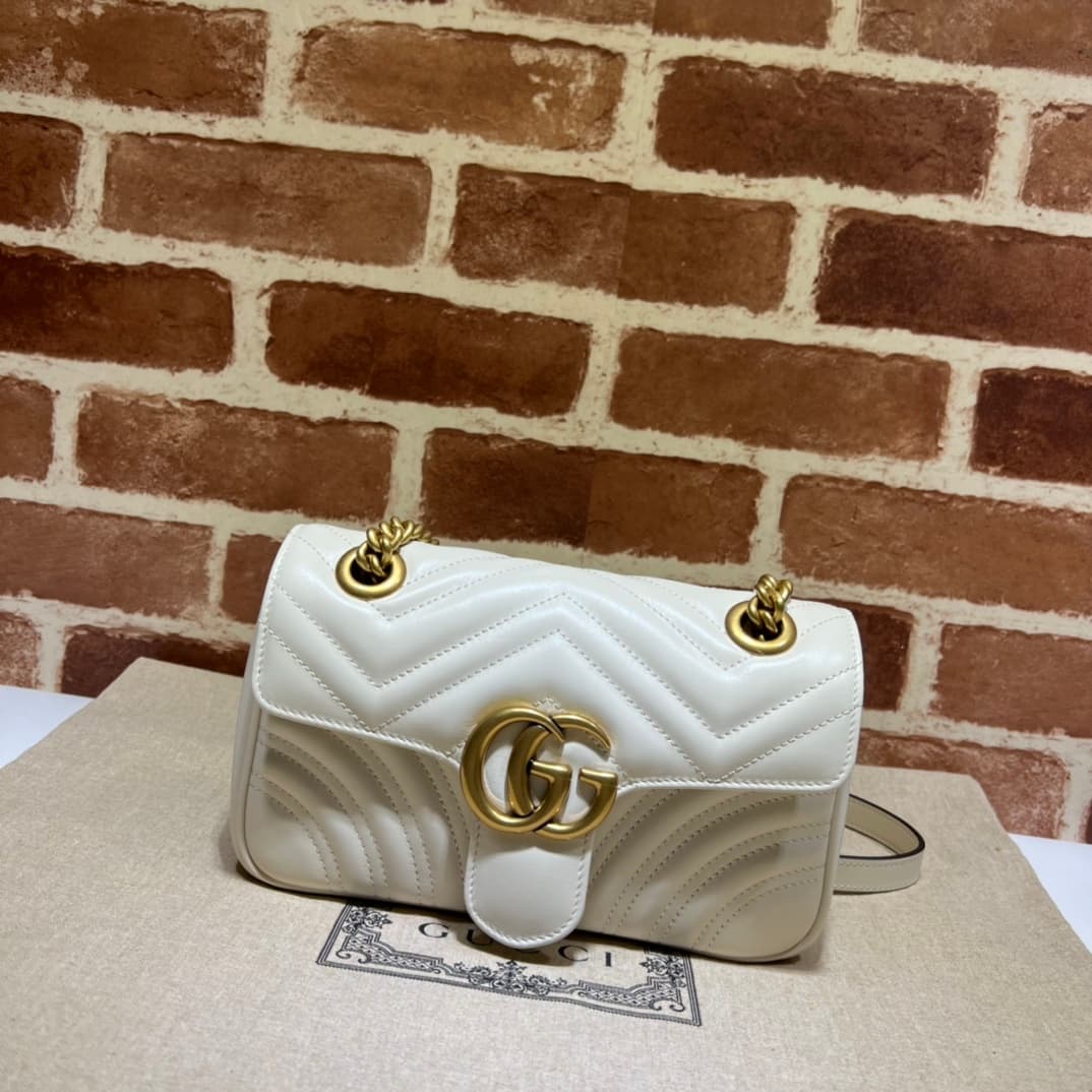 GG Marmont mini matelassé shoulder bag white 446744 High