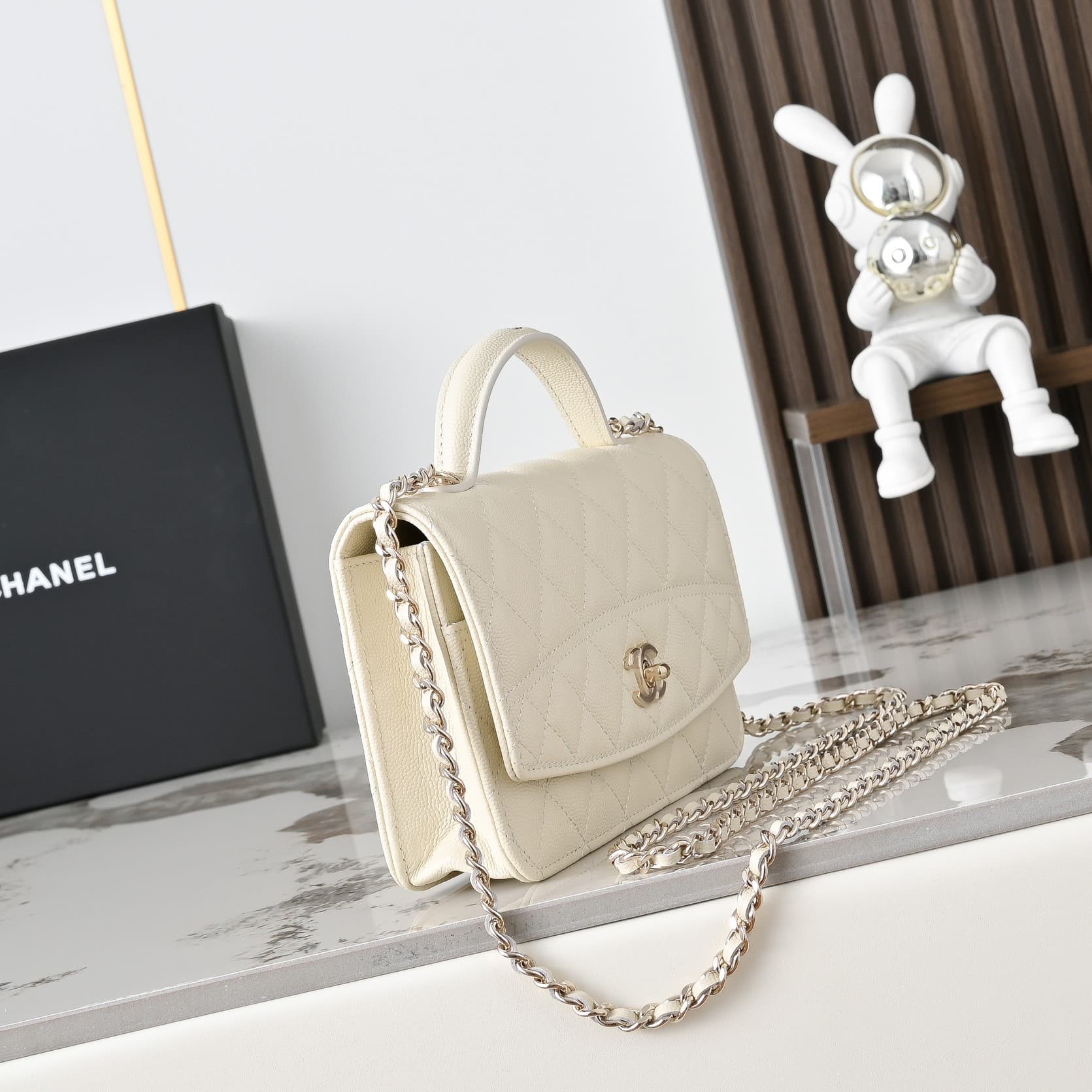 Chanel Wallet on Chain Grained Calfskin & Gold-Tone Metal Cream AP4401 A
