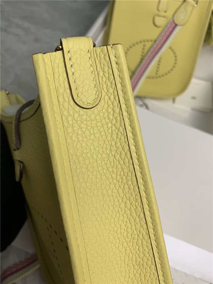 Hermes Evelyne III TPM Mini Bag Togo Leather In Jaune Poussin WAX High