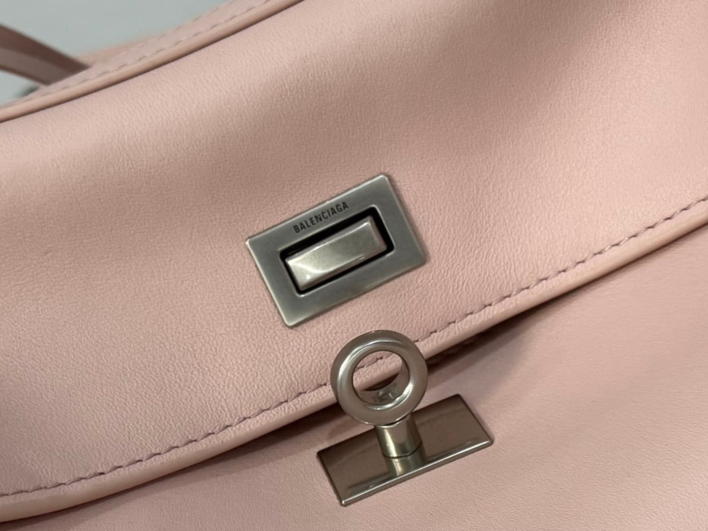 Balenciaga Rodeo Mini Bag in Pink Leather With Silver-Tone Metal TOP
