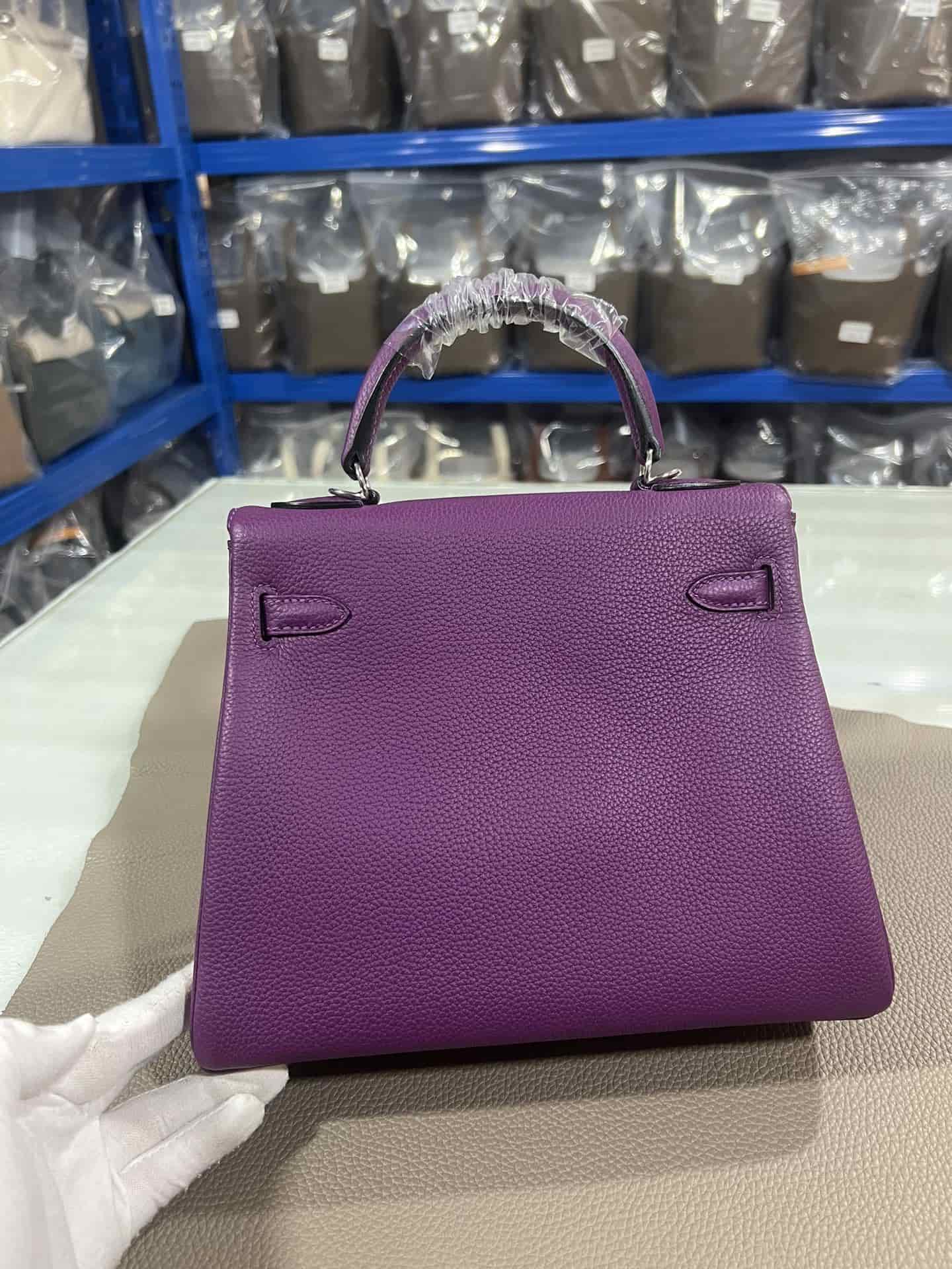 Hermes Kelly 25/28/32cm Retourne Bag Togo Leather In Anemone WAX High