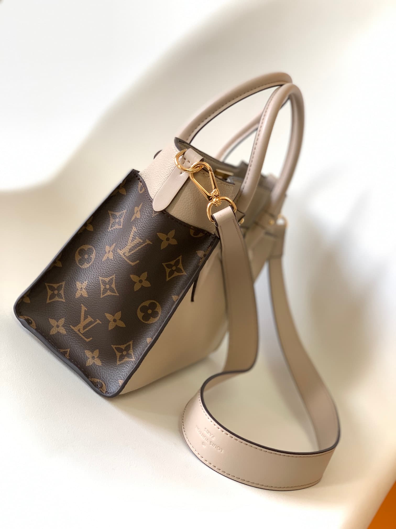 Louis Vuitton On My Side PM Greige Monogram coated canvas and calf leather M57729 High