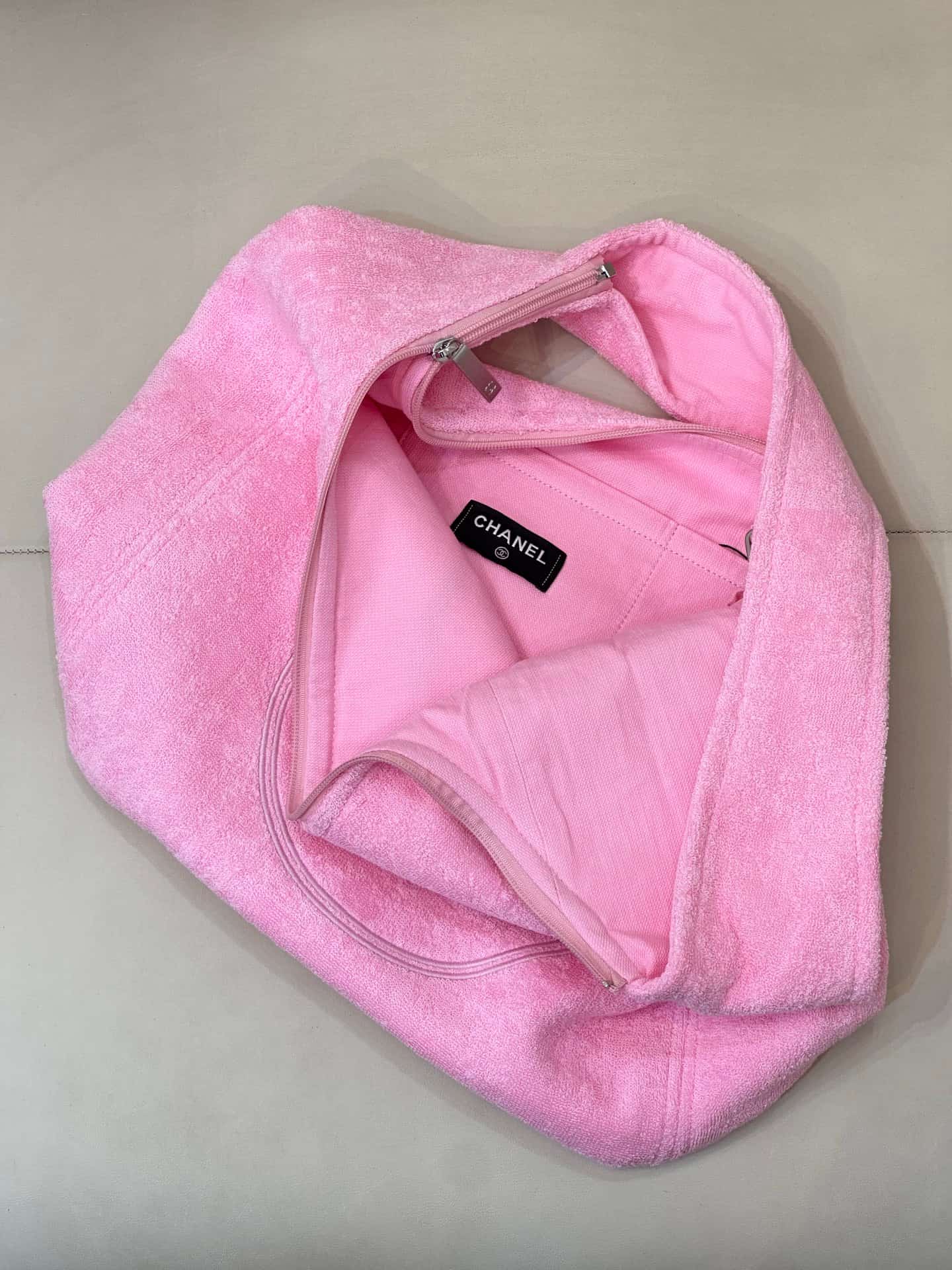 Chanel Beach Hobo Handbag Towelling Cotton TOP