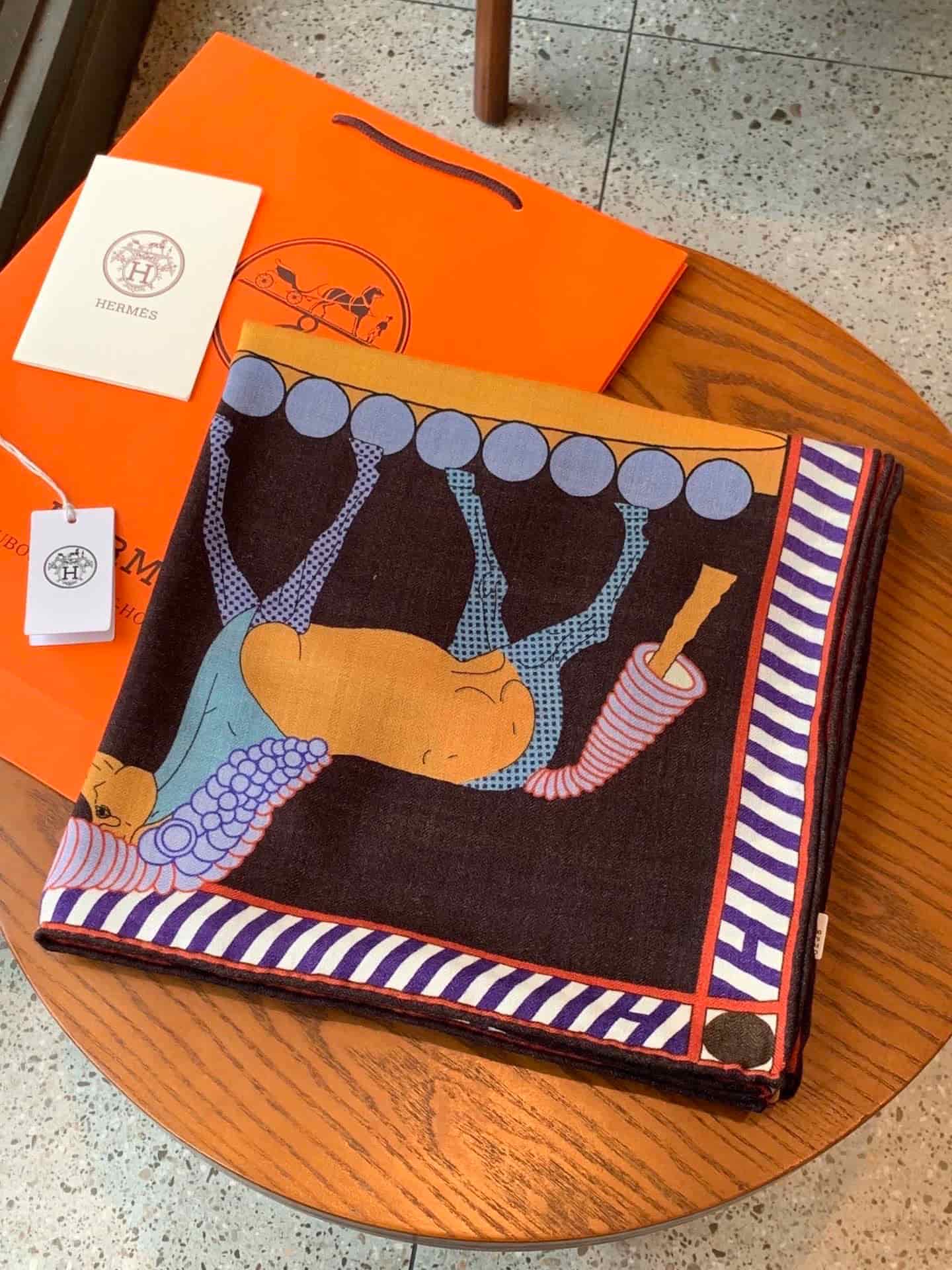 Hermes cashmere and silk shawl