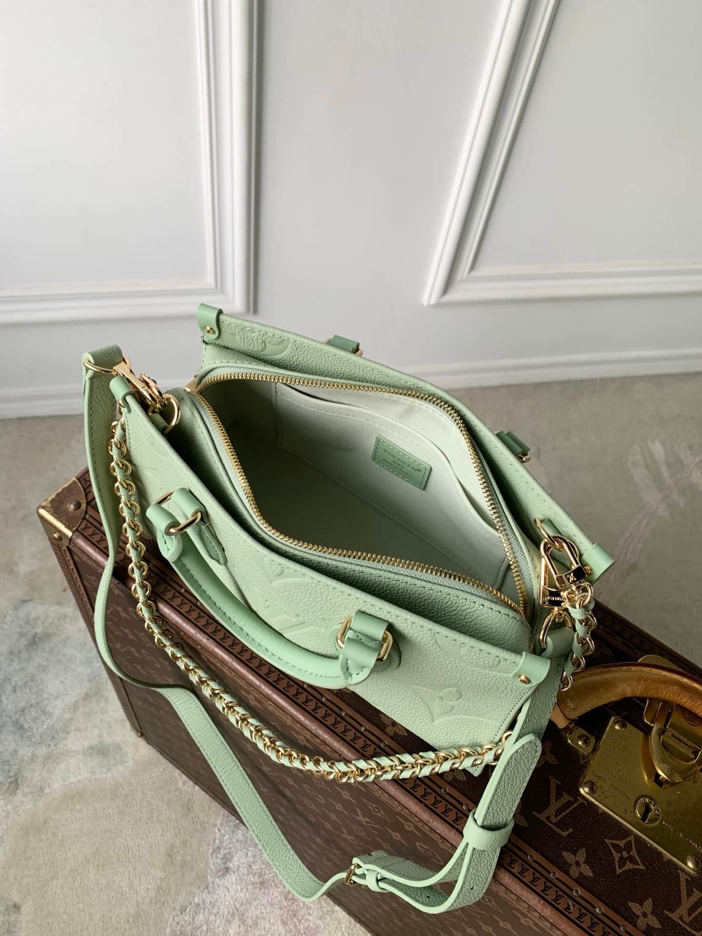 Louis Vuitton OnTheGo East-West Minty Embossed cowhide leather M2A337 High