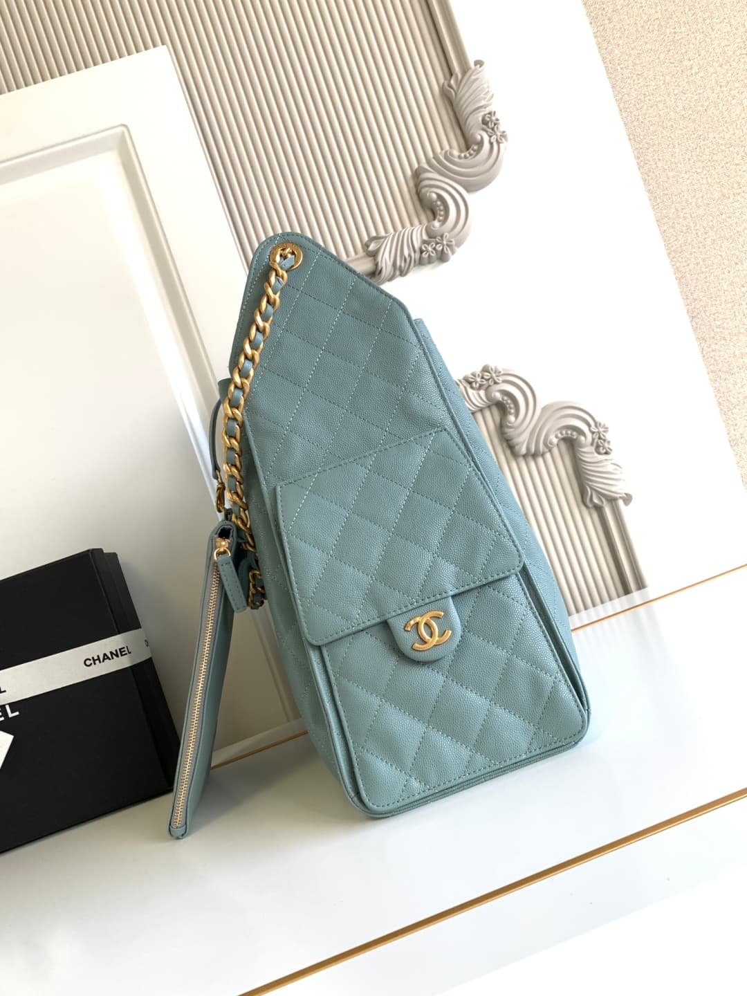 Chanel 25 Medium Hobo Medium handbag AS5311 Grained Calfskin & Gold-tone Metal Blue A