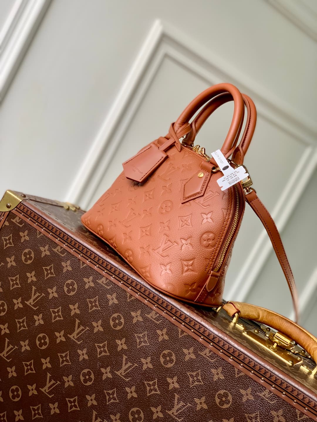 Louis Vuitton Alma BB handbag in Monogram Empreinte leather M26409 high