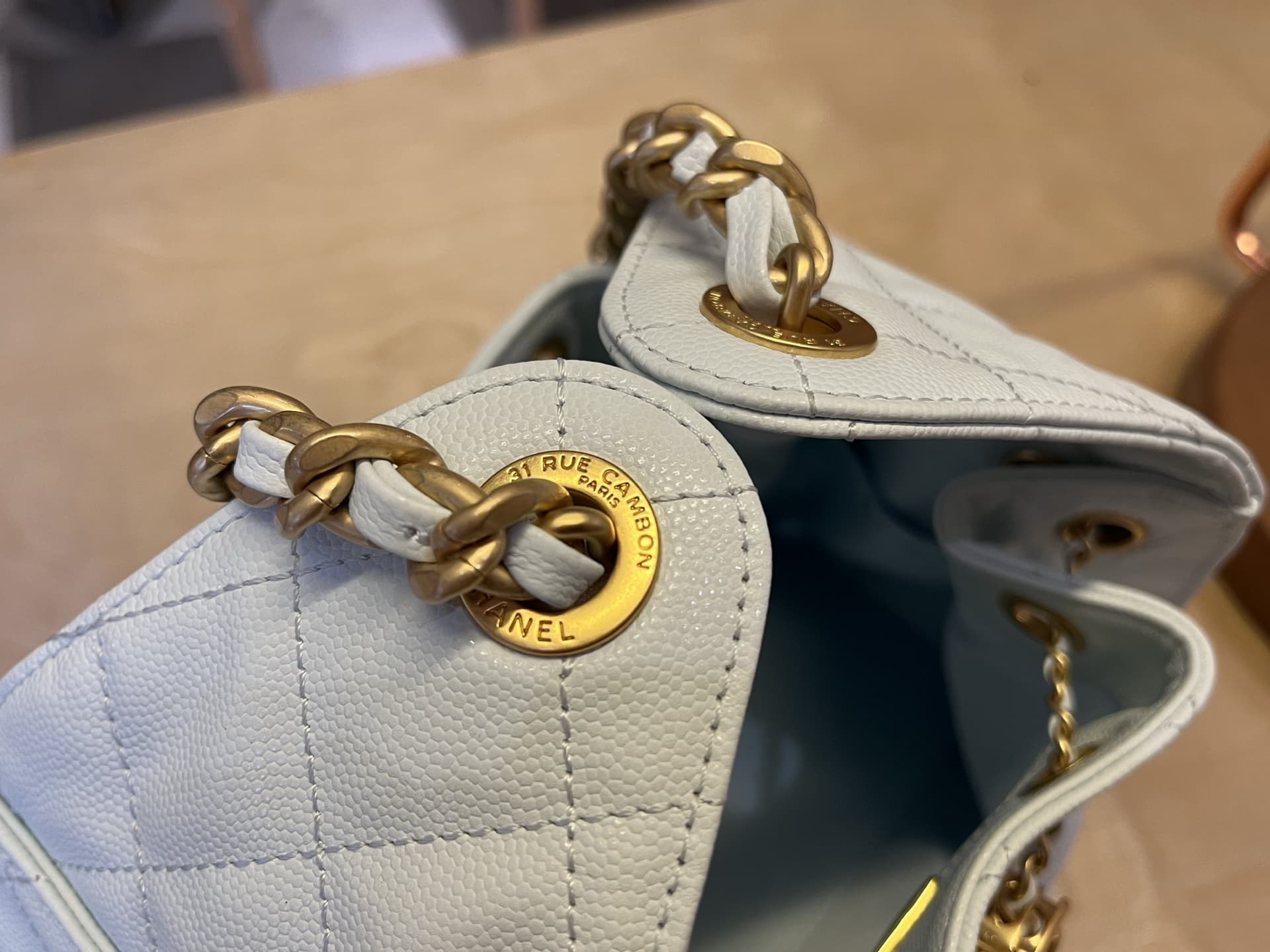 Chanel 25 Small Hobo handbag AS5293 Grained Calfskin & Gold-tone Metal Light-Blue A