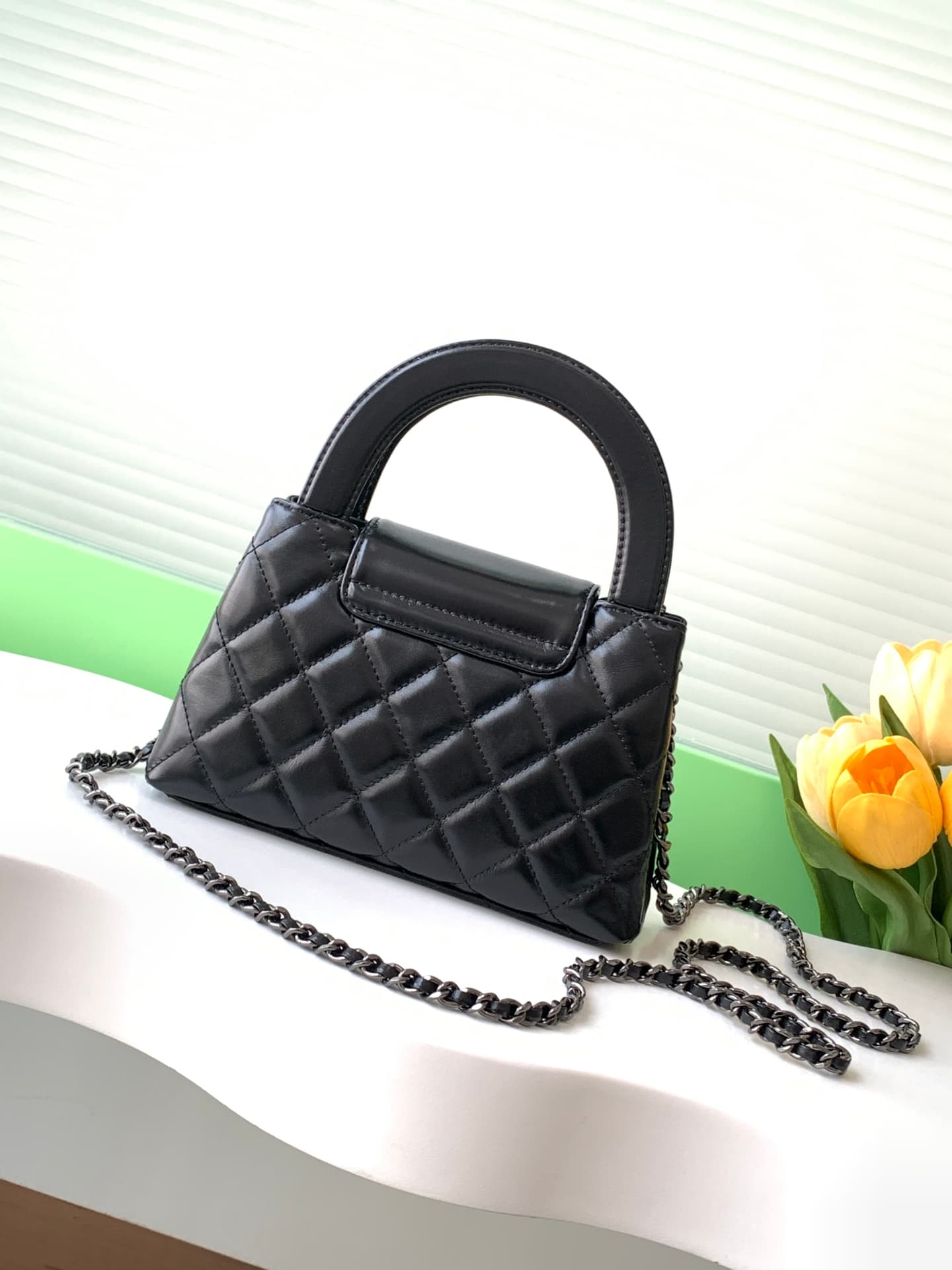 Chanel MINI SHOPPING BAG AS4416 Shiny Aged Calfskin & Black-Tone Metal Black A