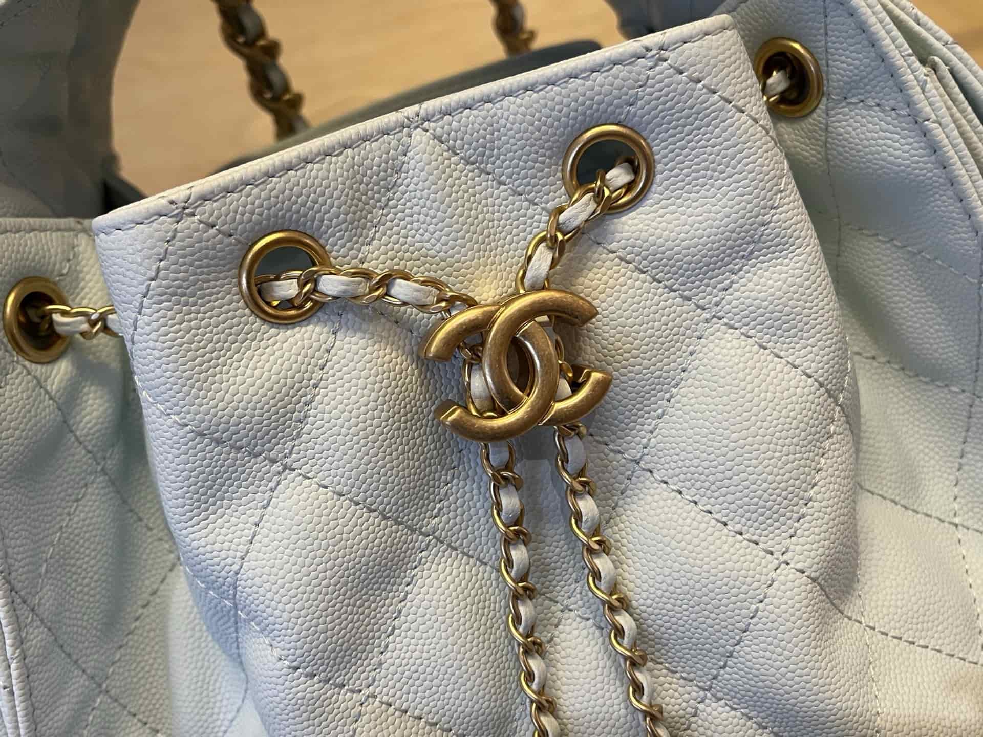 Chanel 25 Small Hobo handbag AS5293 Grained Calfskin & Gold-tone Metal Light-Blue A