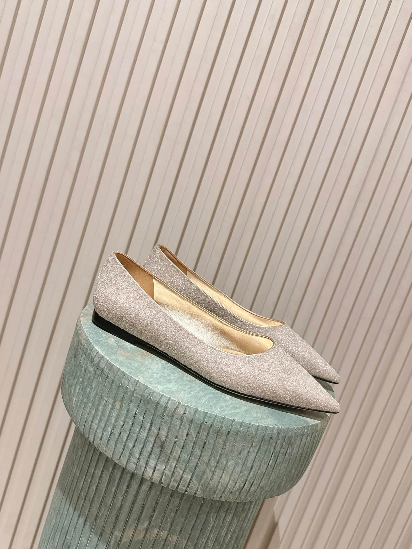 Jimmy Choo Romy Dusty Glitter Flats