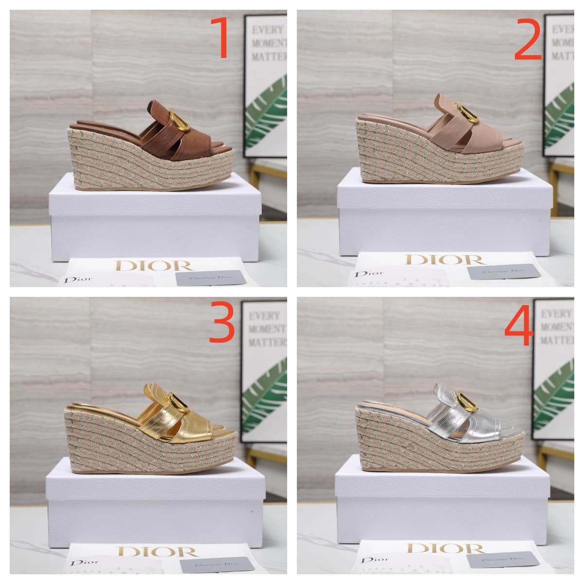 Dior 30 Montaigne Wedge Slide Shoes Women