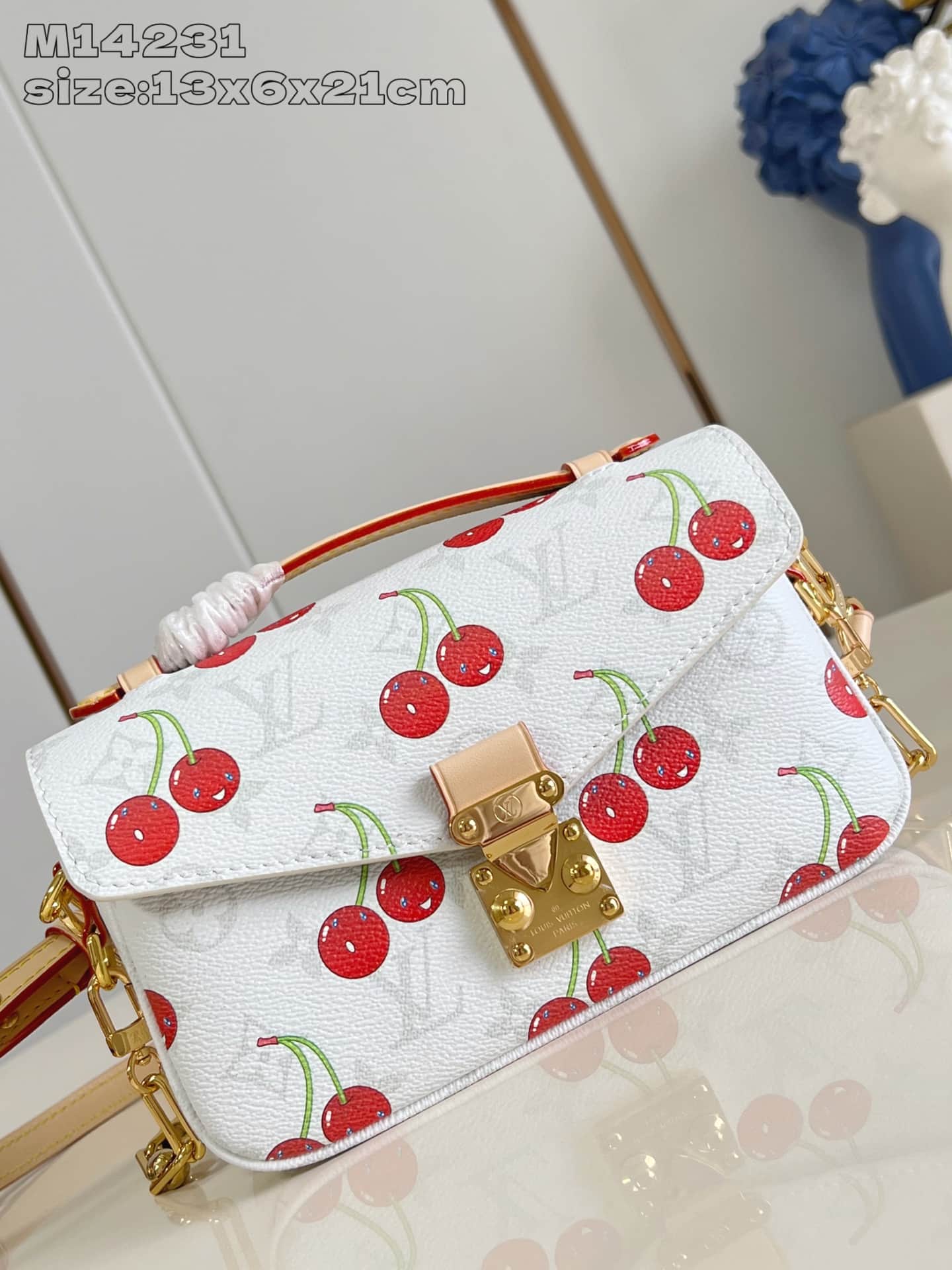 Louis Vuitton x Murakami Pochette Métis East West Monogram cherry coated canvas M14231 High