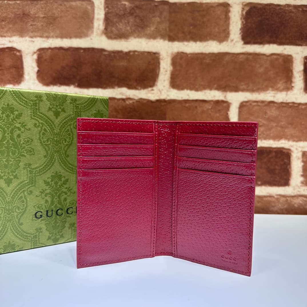 GUCCI Bi-color GG long card case 768249 Red High