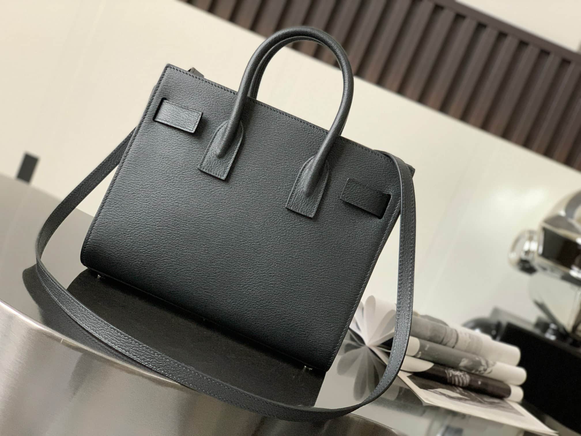 SAC DE JOUR in grained leather BABY SIZE HIGH