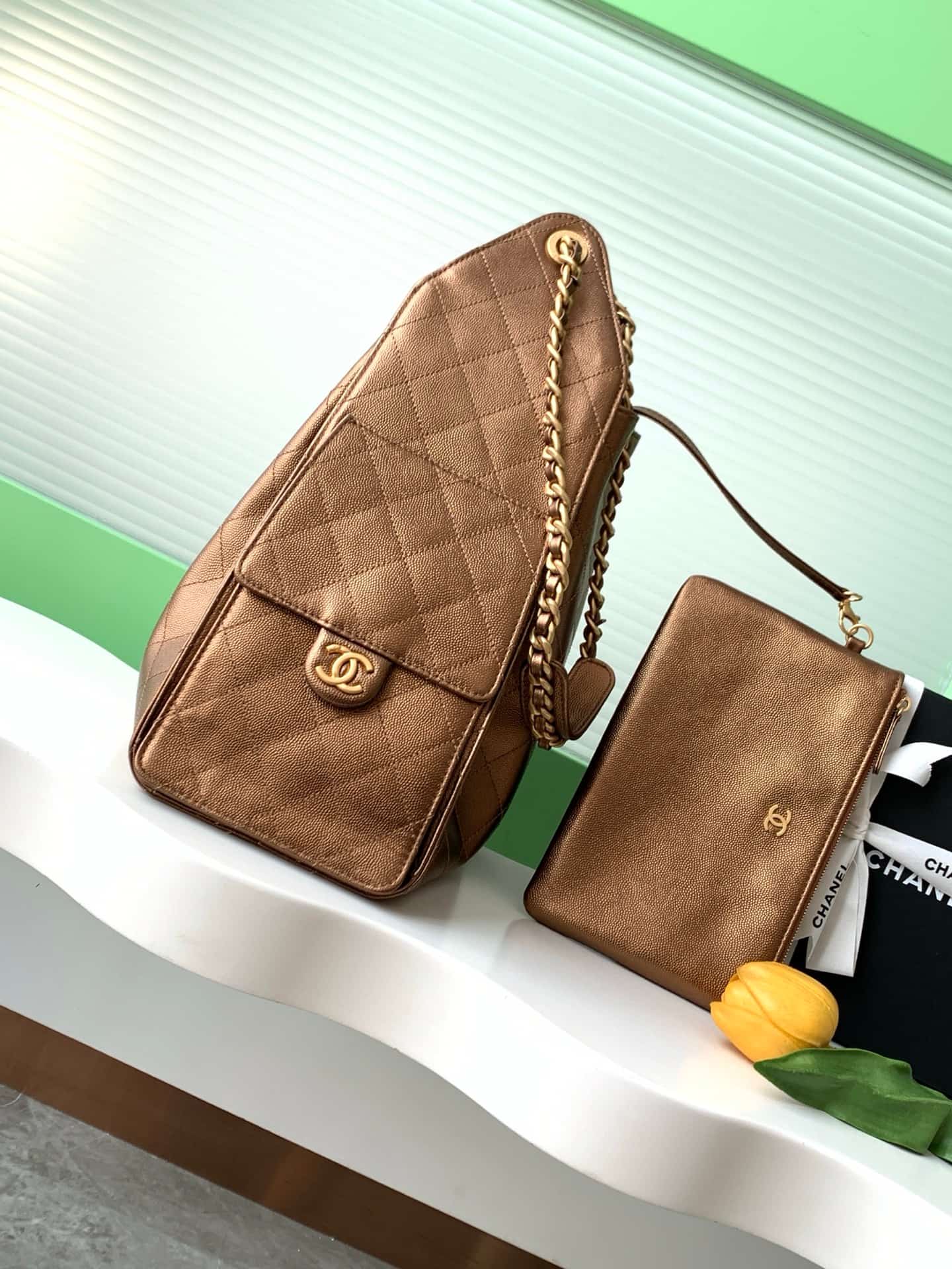 Chanel 25 Medium Hobo Medium handbag AS5311 Grained Calfskin & Gold-tone Metal Dark Gold A