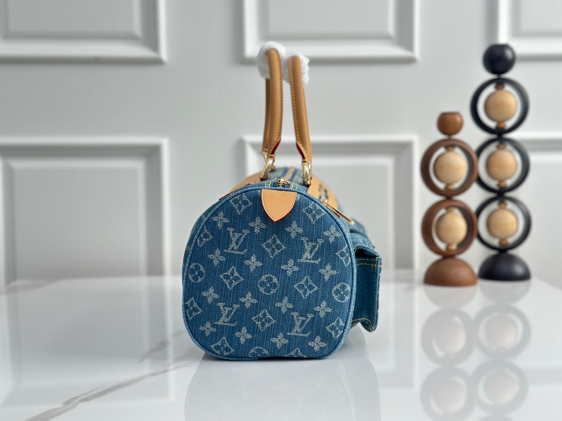 Louis Vuitton Neo Speedy Handbag in Blue Denim M95215 High