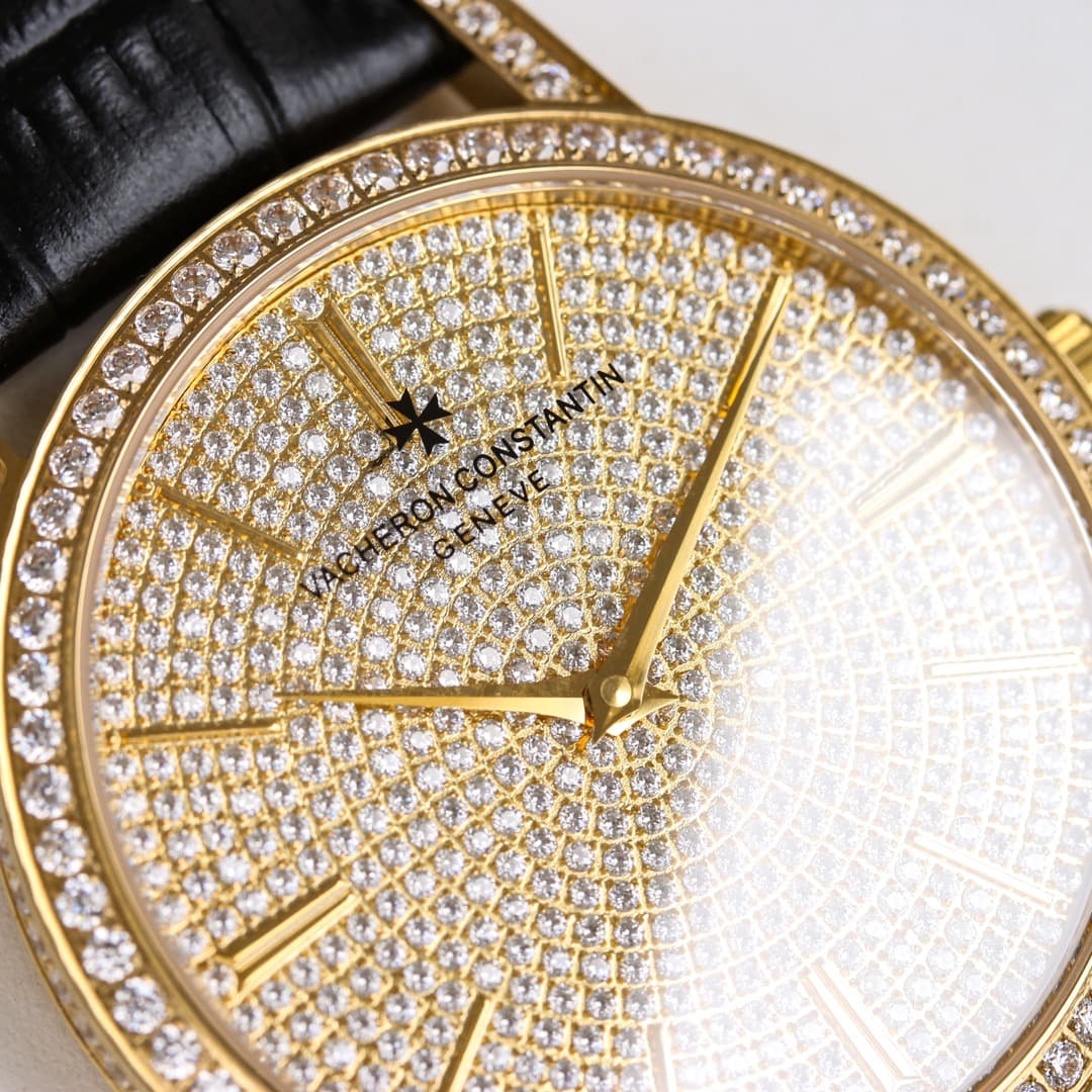 Vacheron Constantin Traditionnelle Watch with Gold  Paved Diamonds TOP