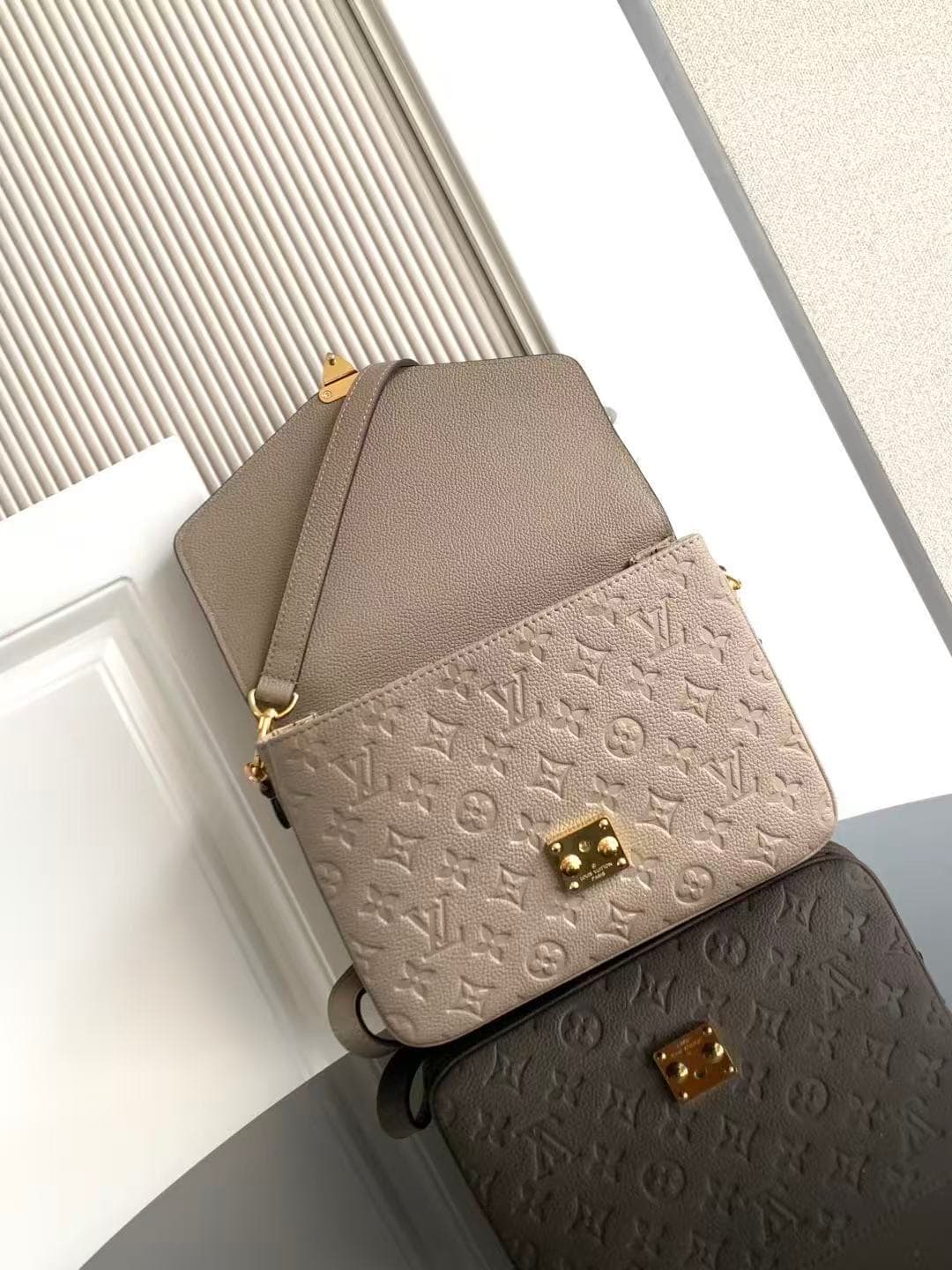Louis Vuitton Pochette Métis Tourterelle Grey Monogram Empreinte embossed supple grained cowhide leather M44881 TOP