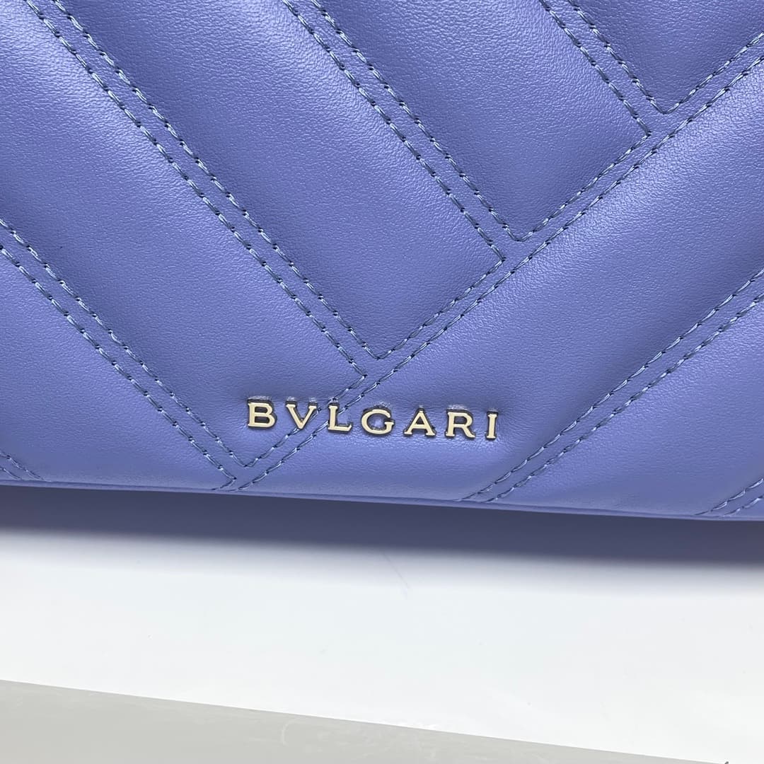 Bulgari Serpenti Cabochon Crossbody Bag in purple leather high