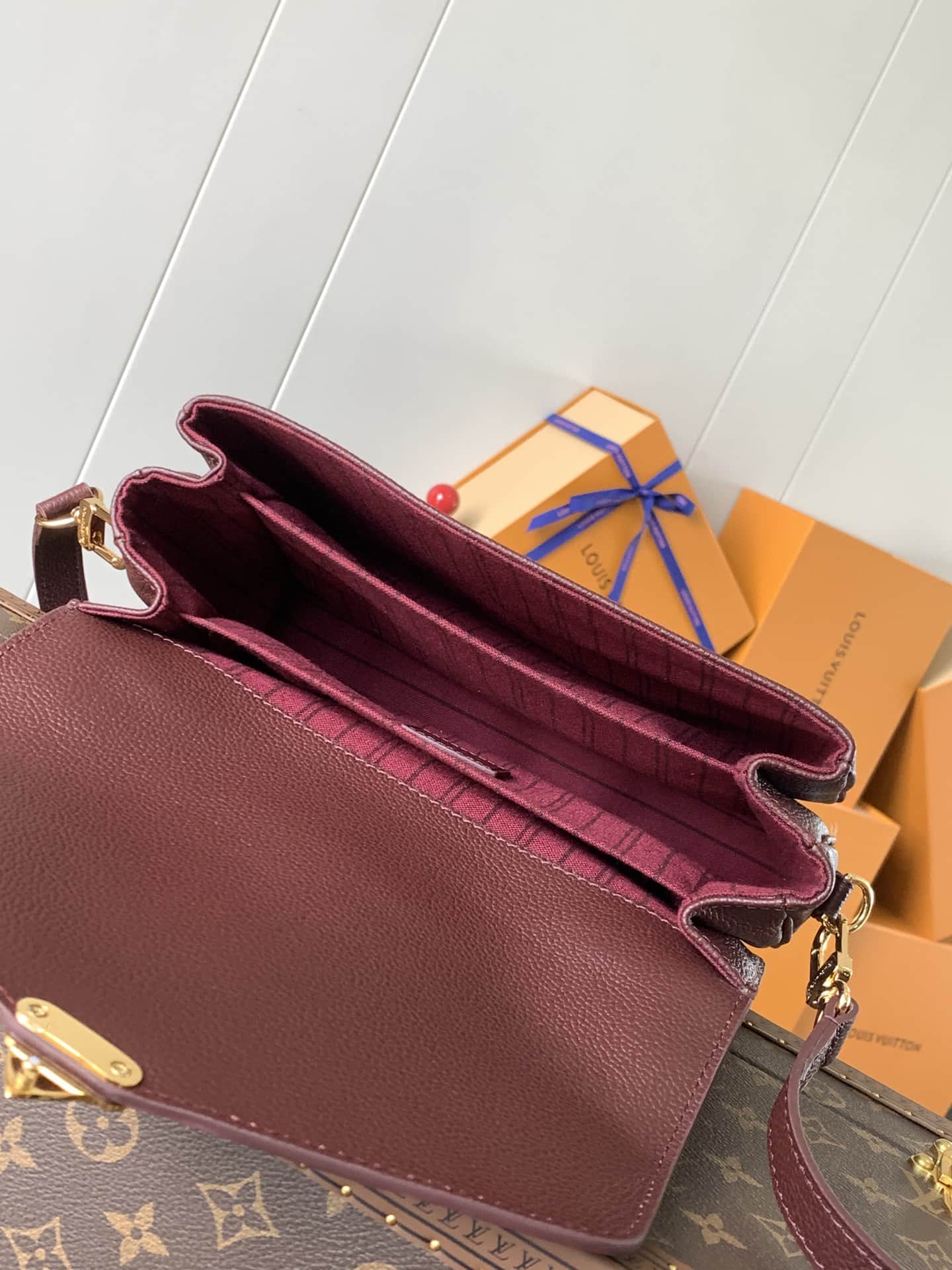 Louis Vuitton POCHETTE METIS Bag Monogram Empreinte Burgundy M46613 High