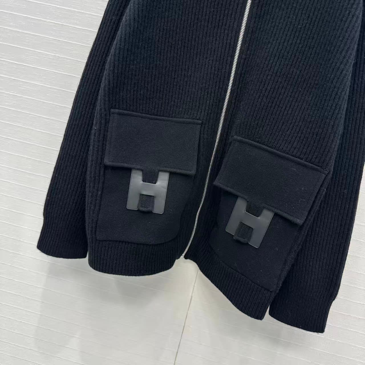 Hermes Women's H Pocket Zipped Long Jacket