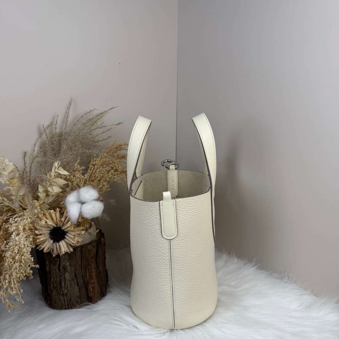 Hermès Picotin In-The-Loop 18 bag Silver/Gold Metal Craie Wax High