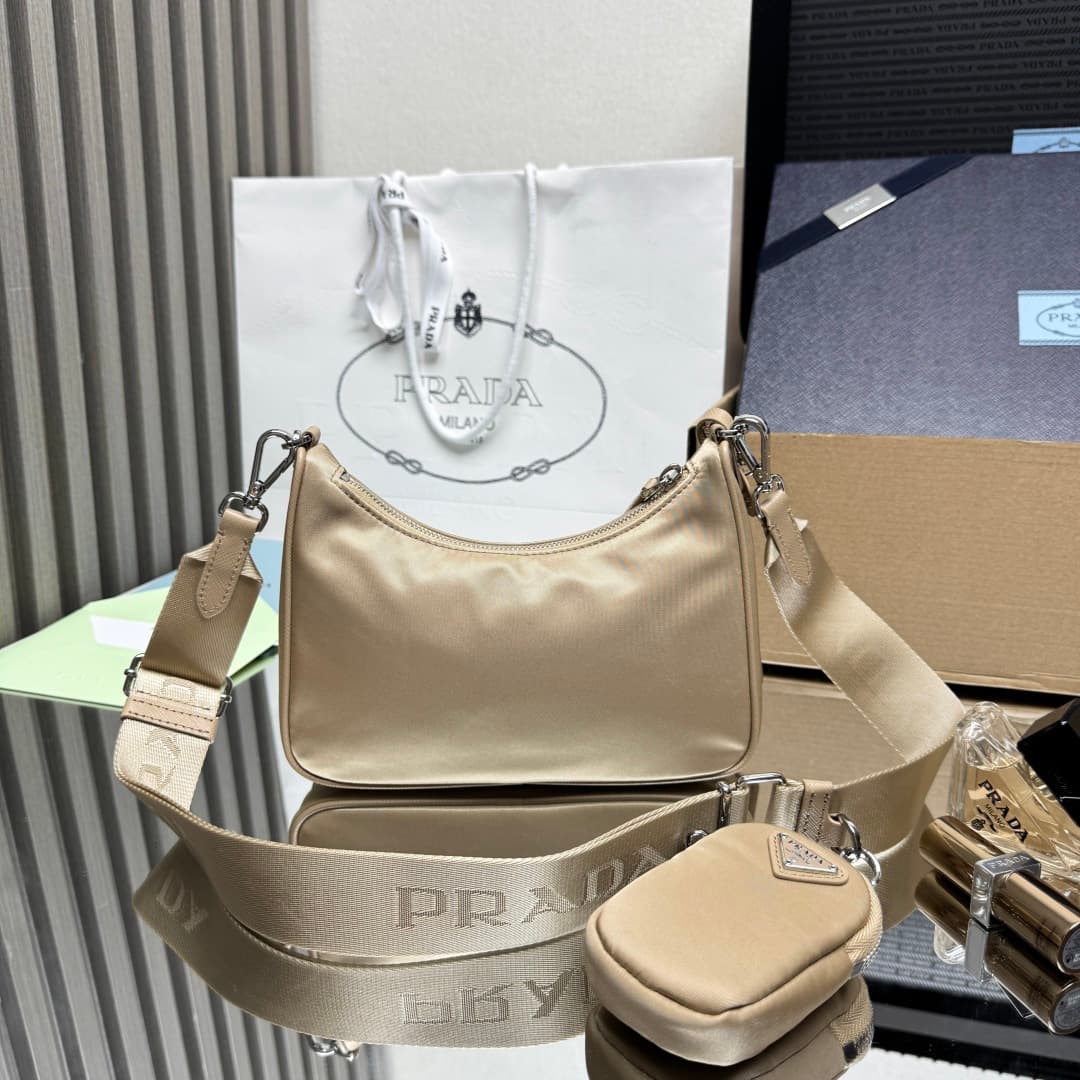 Prada Re-Edition 2005 Nylon bag 1BH204 Beige High