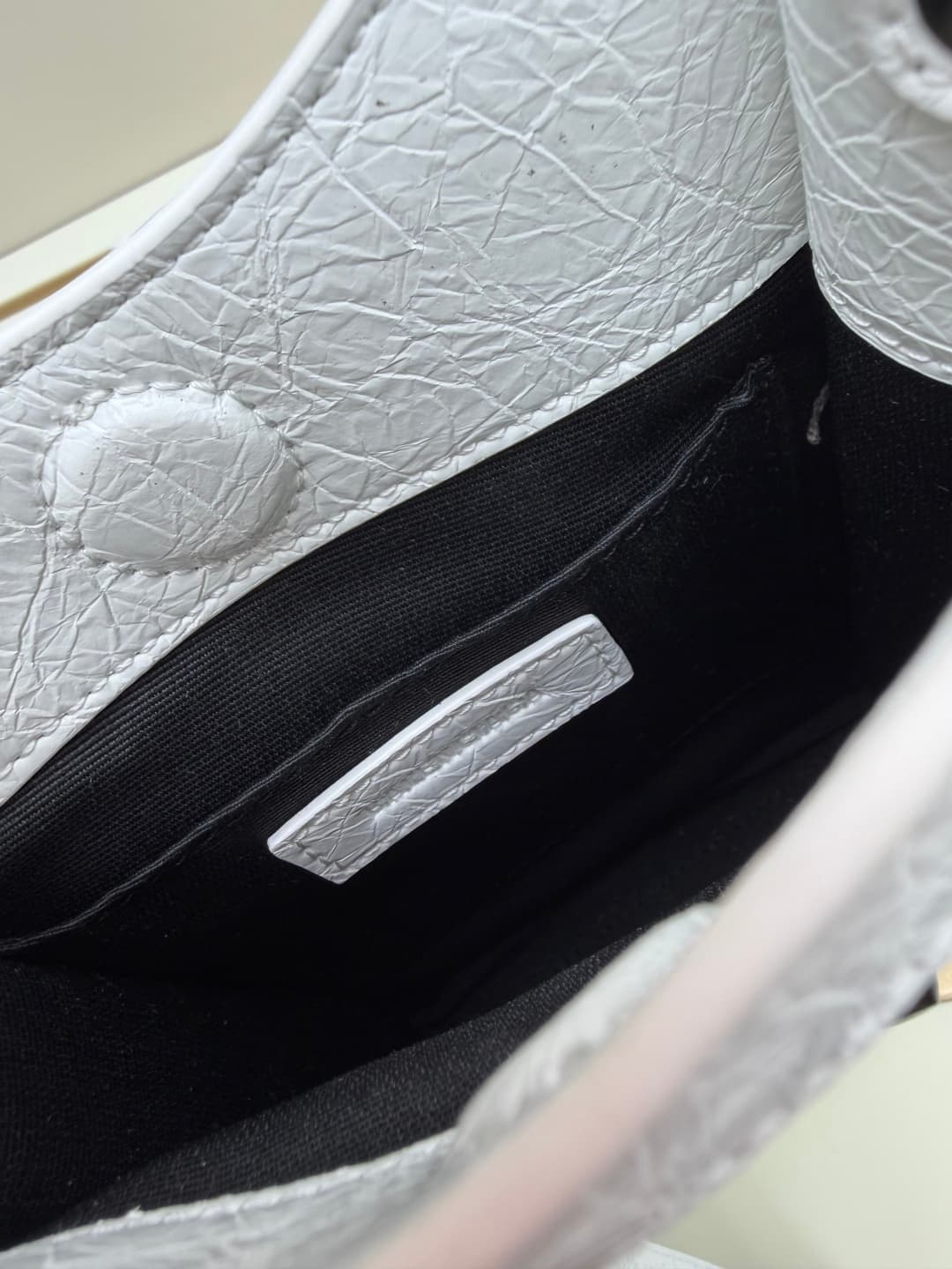 Balenciaga Le City Leather Tote Phone Holder White High