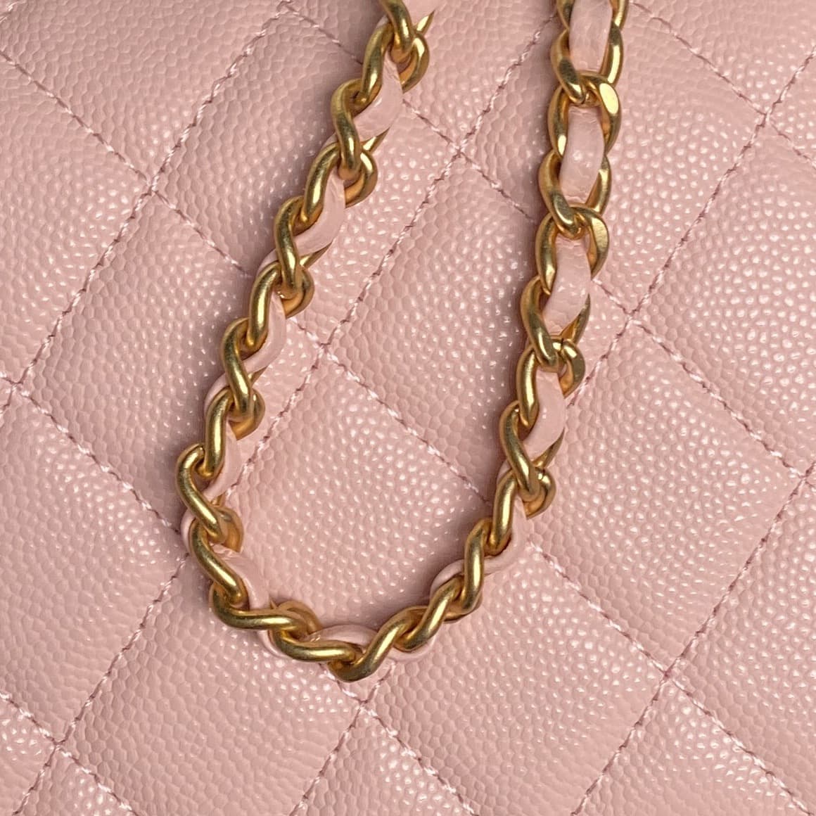 Chanel Mini Flap Bag with Top Handle Grained Shiny Calfskin & Gold-Tone Metal Pink AP4798 A
