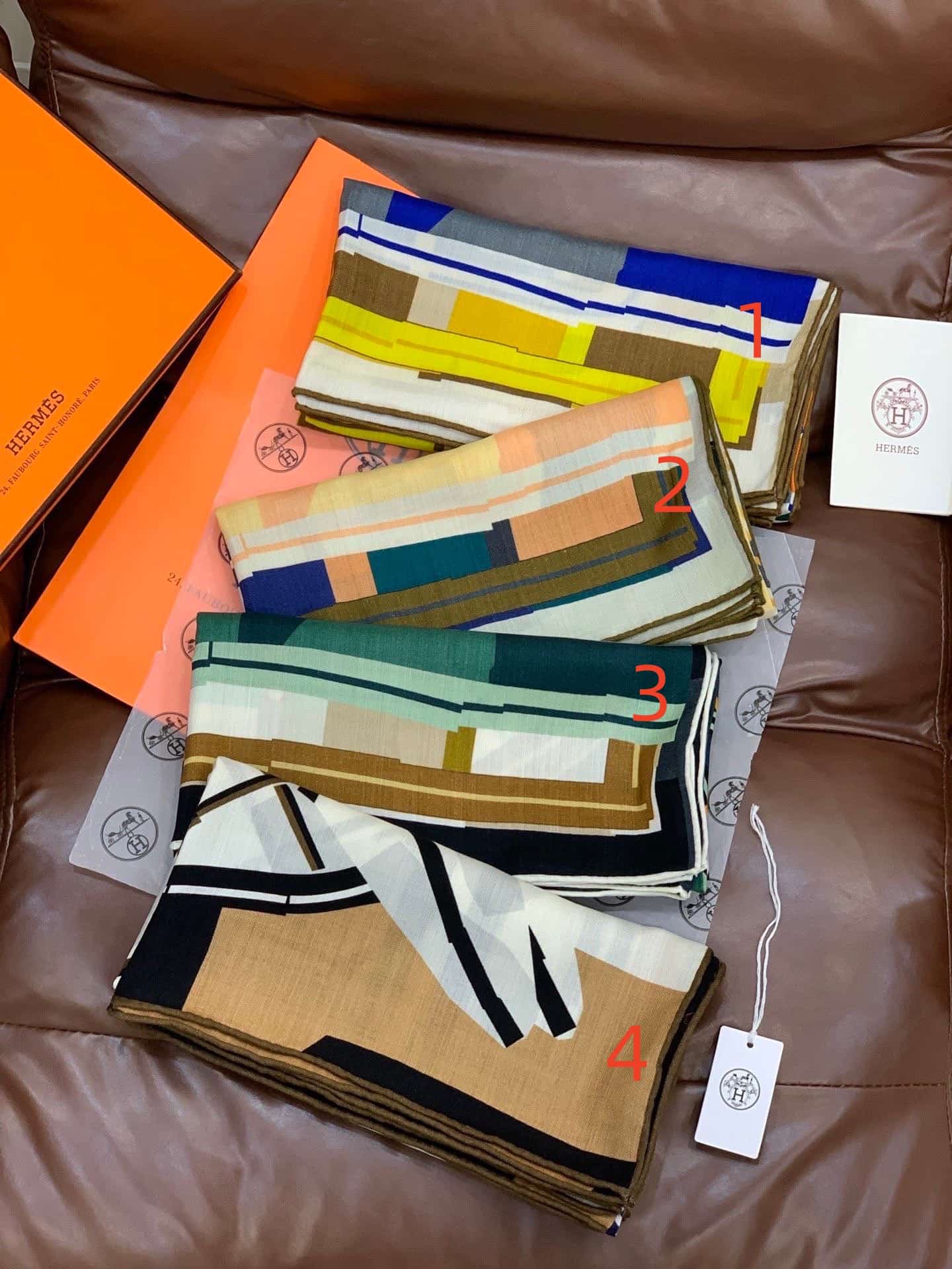 Hermes Camails Carreaux scarf
