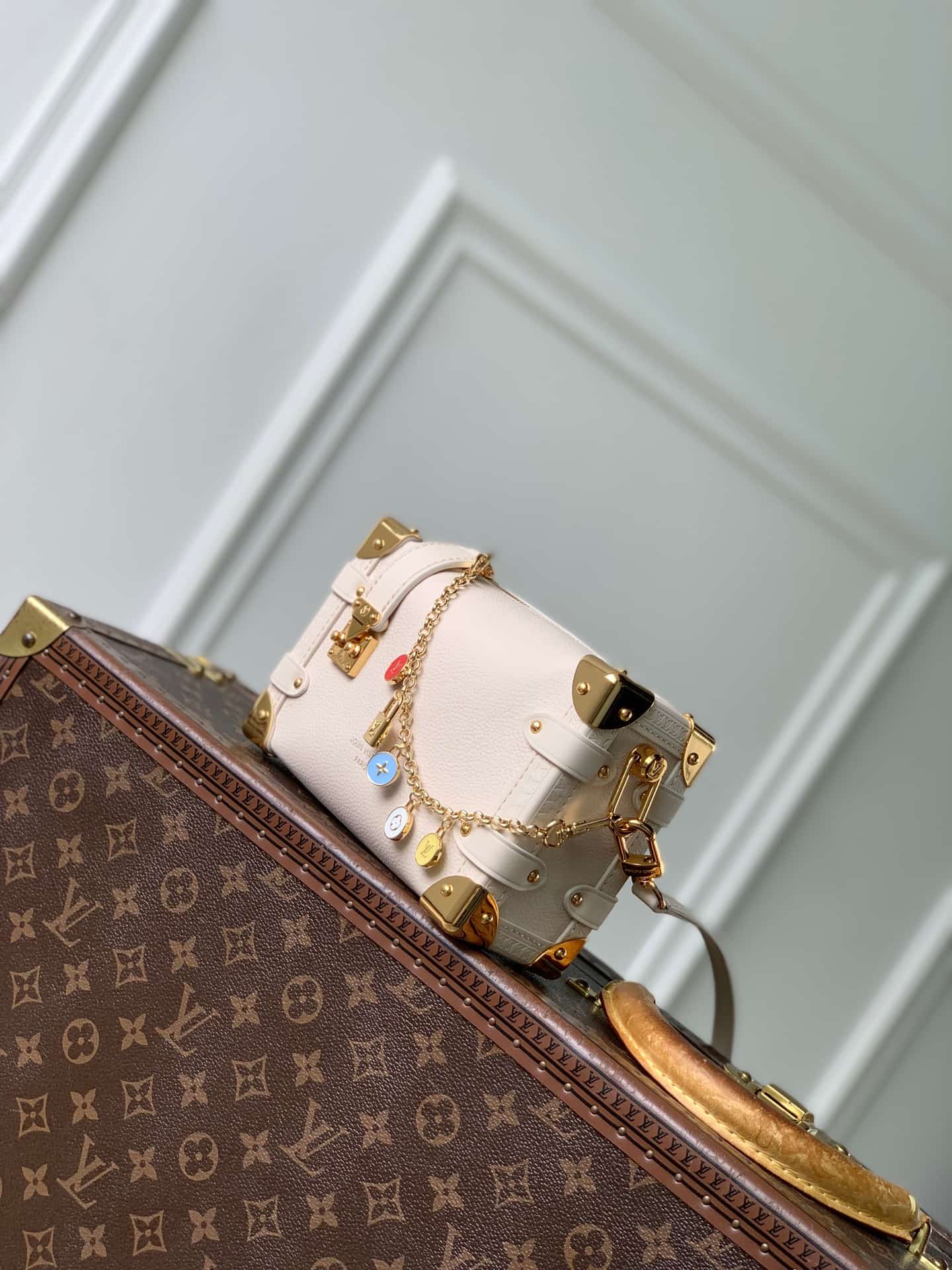 Louis Vuitton Side Trunk PM Chalk Calf leather M27438 High