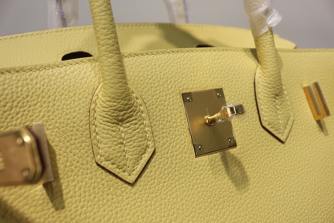 Hermes Birkin 25/30/35cm Bag Togo Leather In Jaune Poussin WAX High