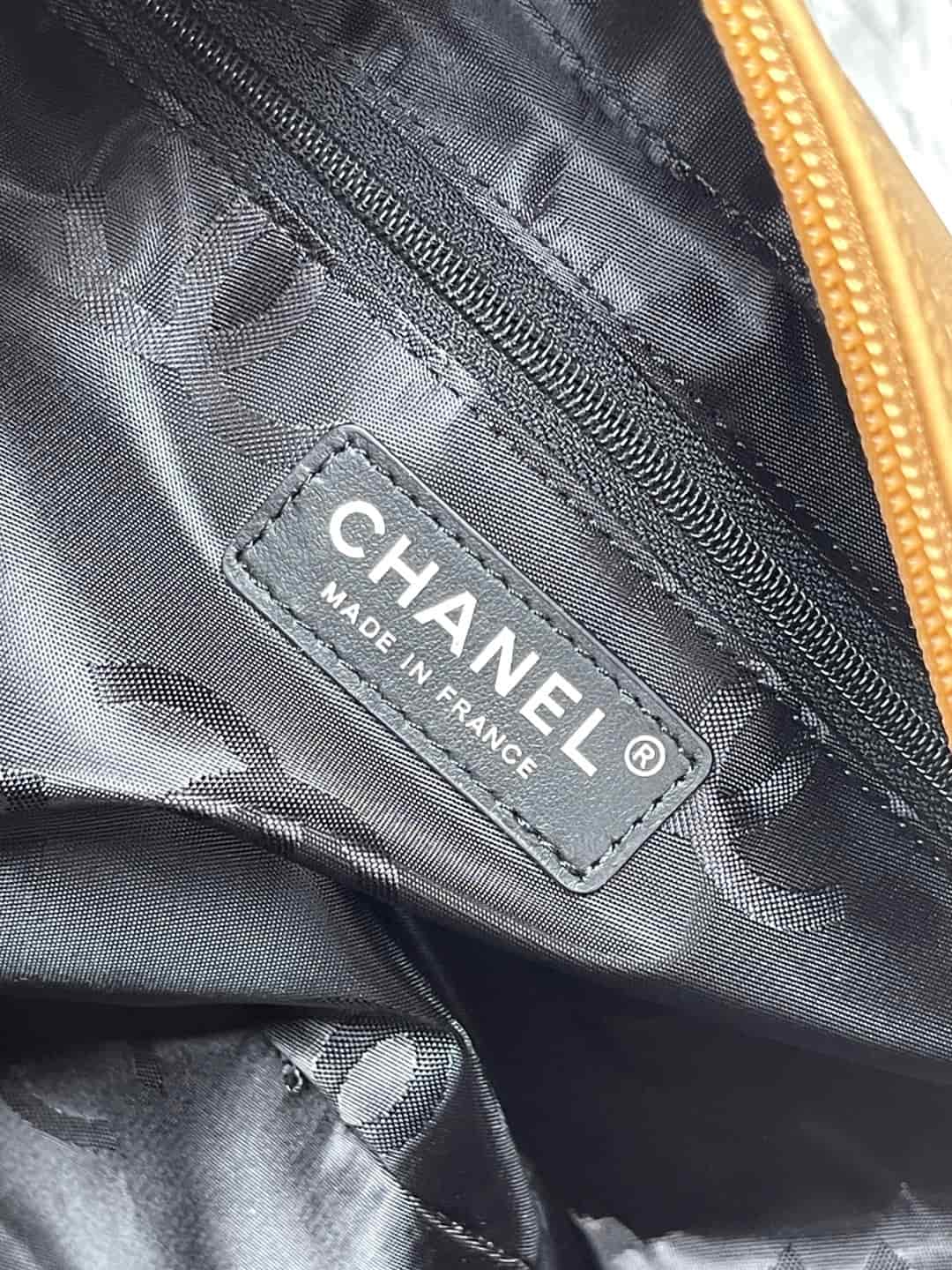 Chanel Cambon Ligne Bowler bag Calfskin & Silver-Tone Metal AS25171 Beige High