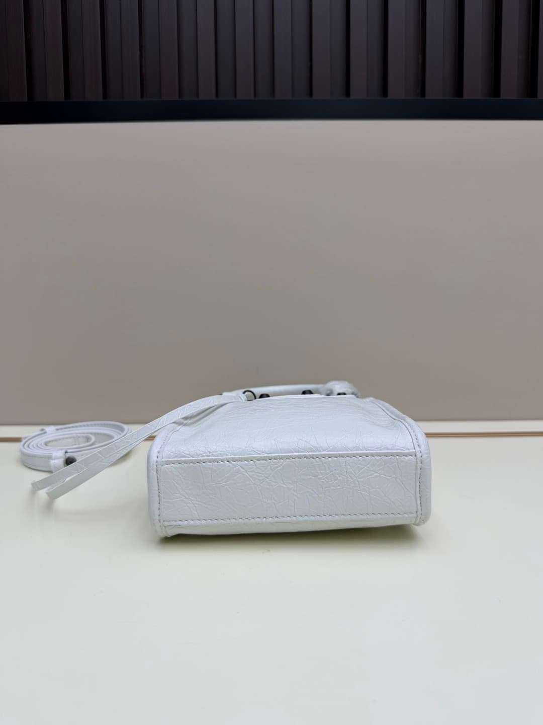 Balenciaga Le City Leather Tote Phone Holder White High