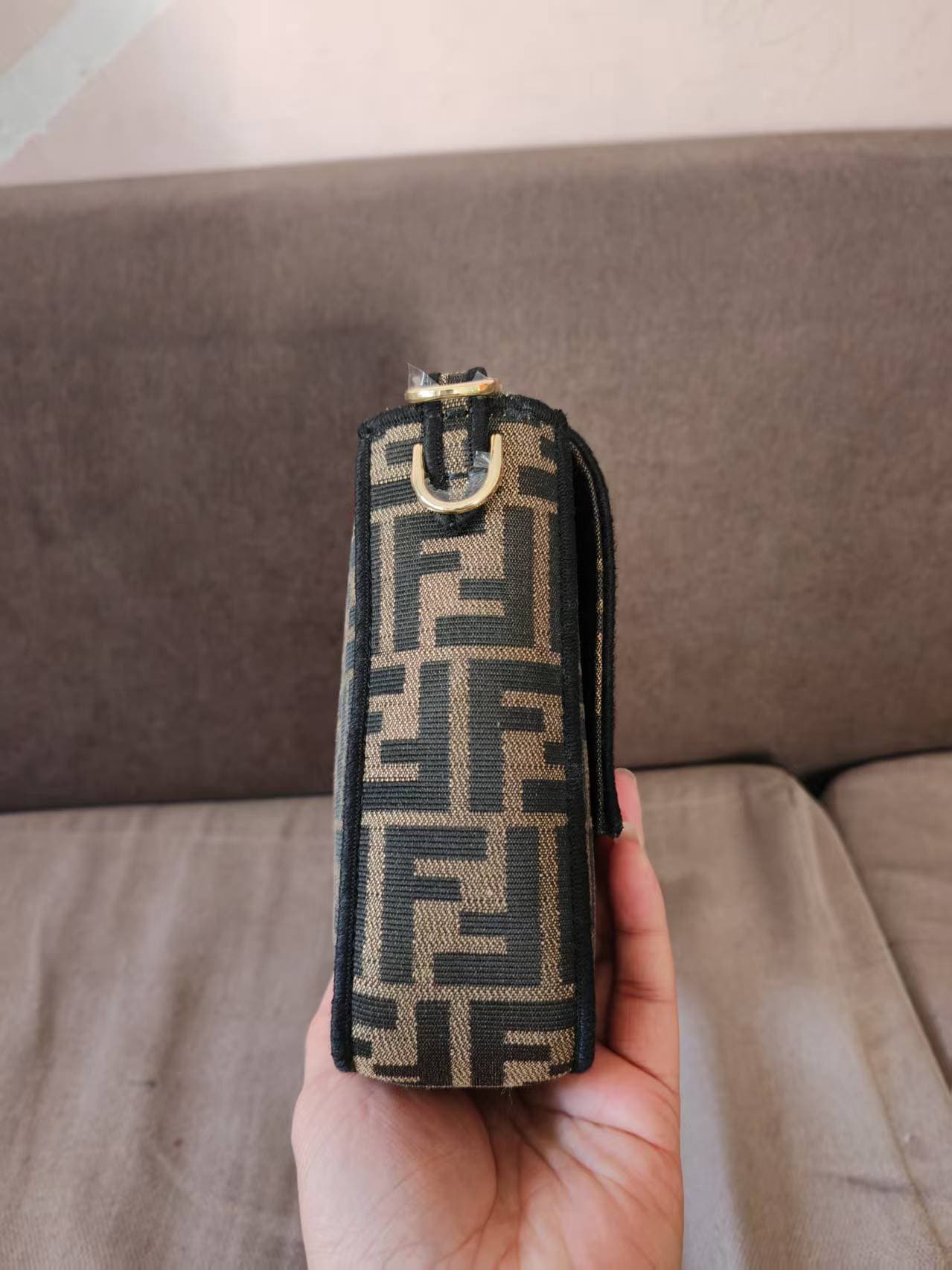 LARGE BAGUETTE fabric bag Brown High