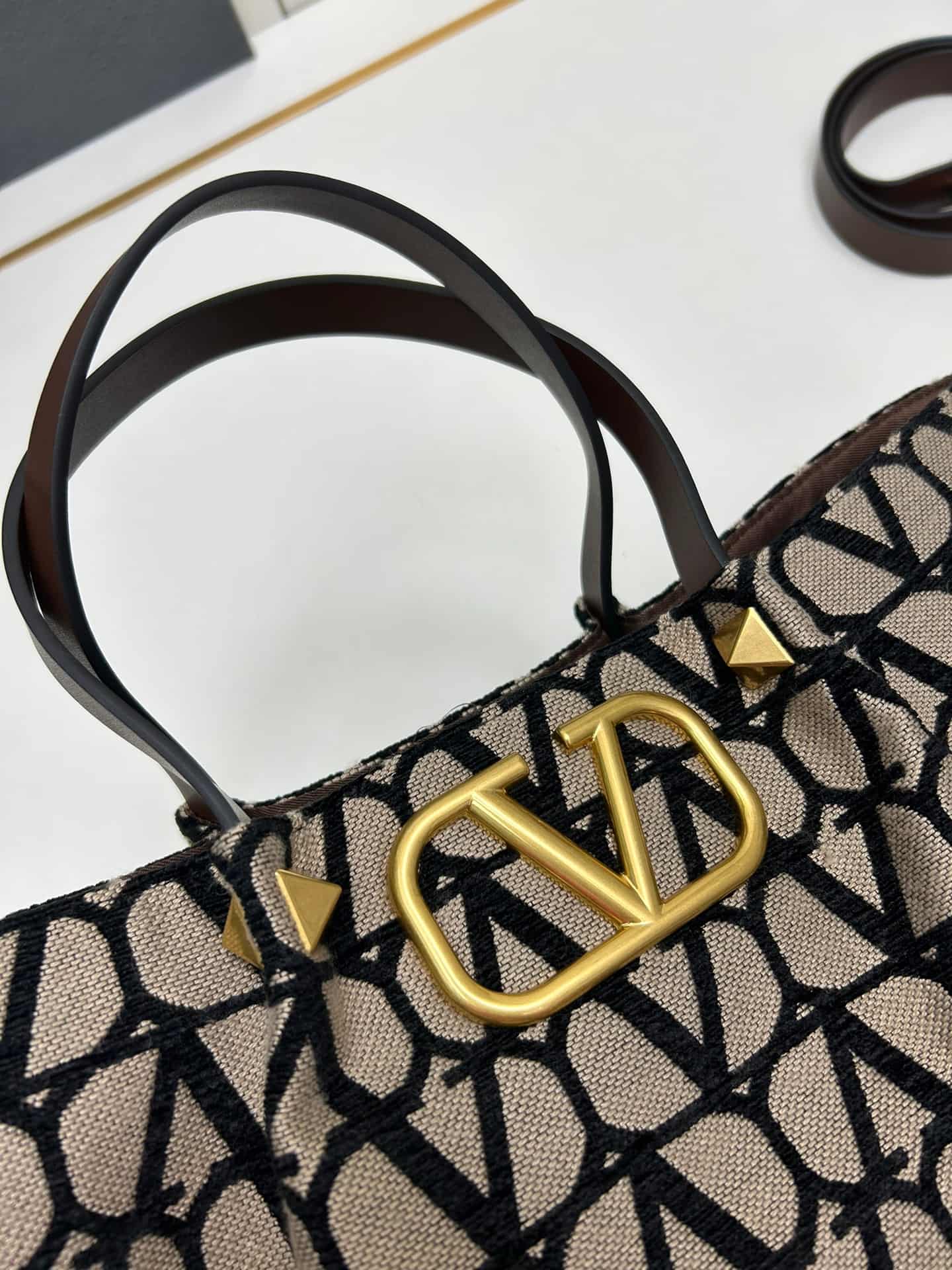 Valentino Garavani VLogo Signature Toile Iconographe Tote Bag Black Mid