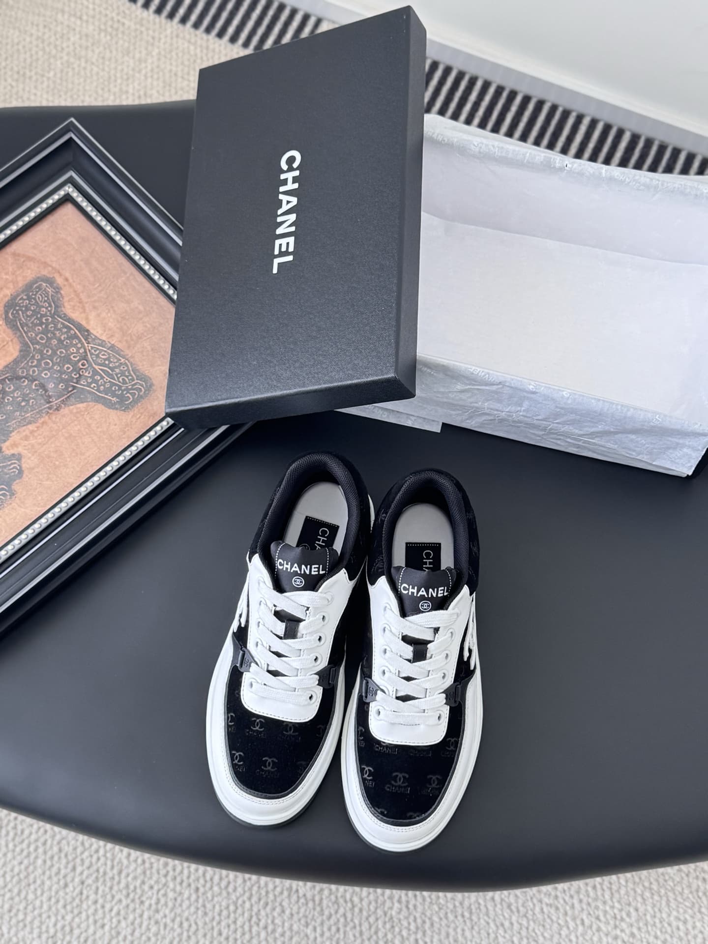 Chanel Suede Kidskin CC Sneaker  Shoes Women
