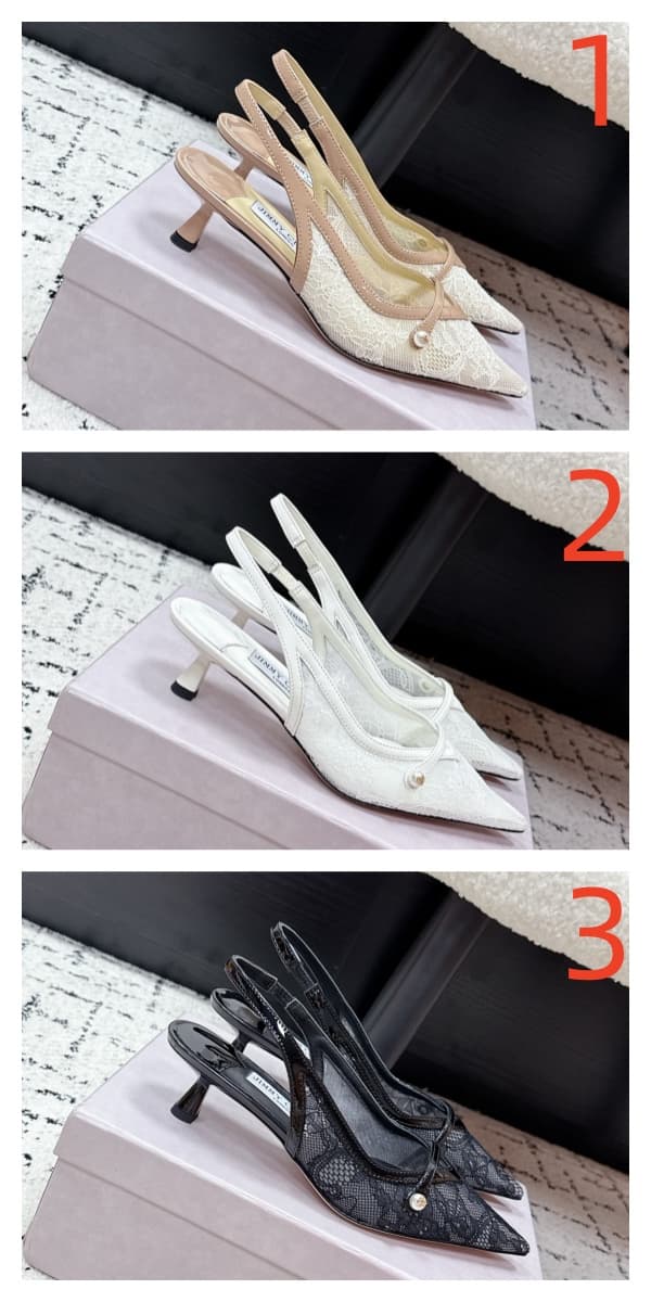 Jimmy Choo Amita  lace Patent Leather Slingback Pumps