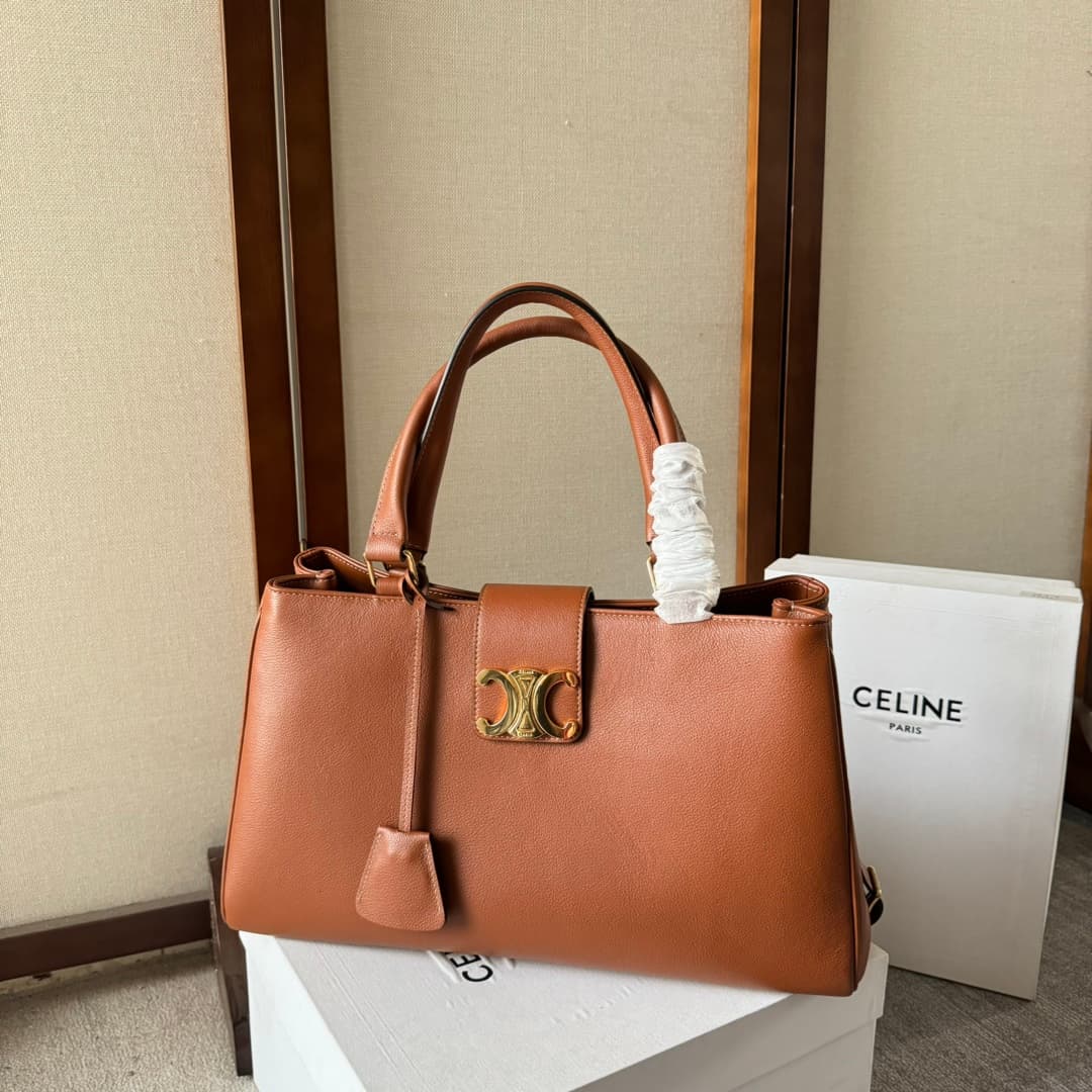 Celine Medium Appoline Bag in Supple Calfskin Tan High