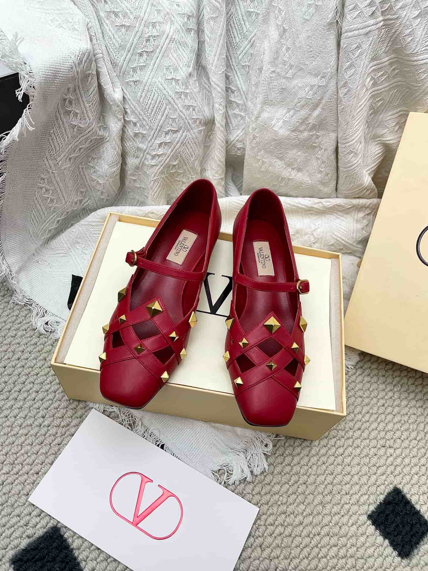 Valentino Garavani Studdy Leather Mary Jane Shoes Women