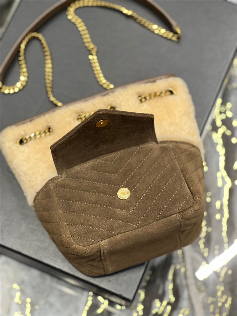 YSL JOE MINI BACKPACK IN Lambskin Suede and Shearling High