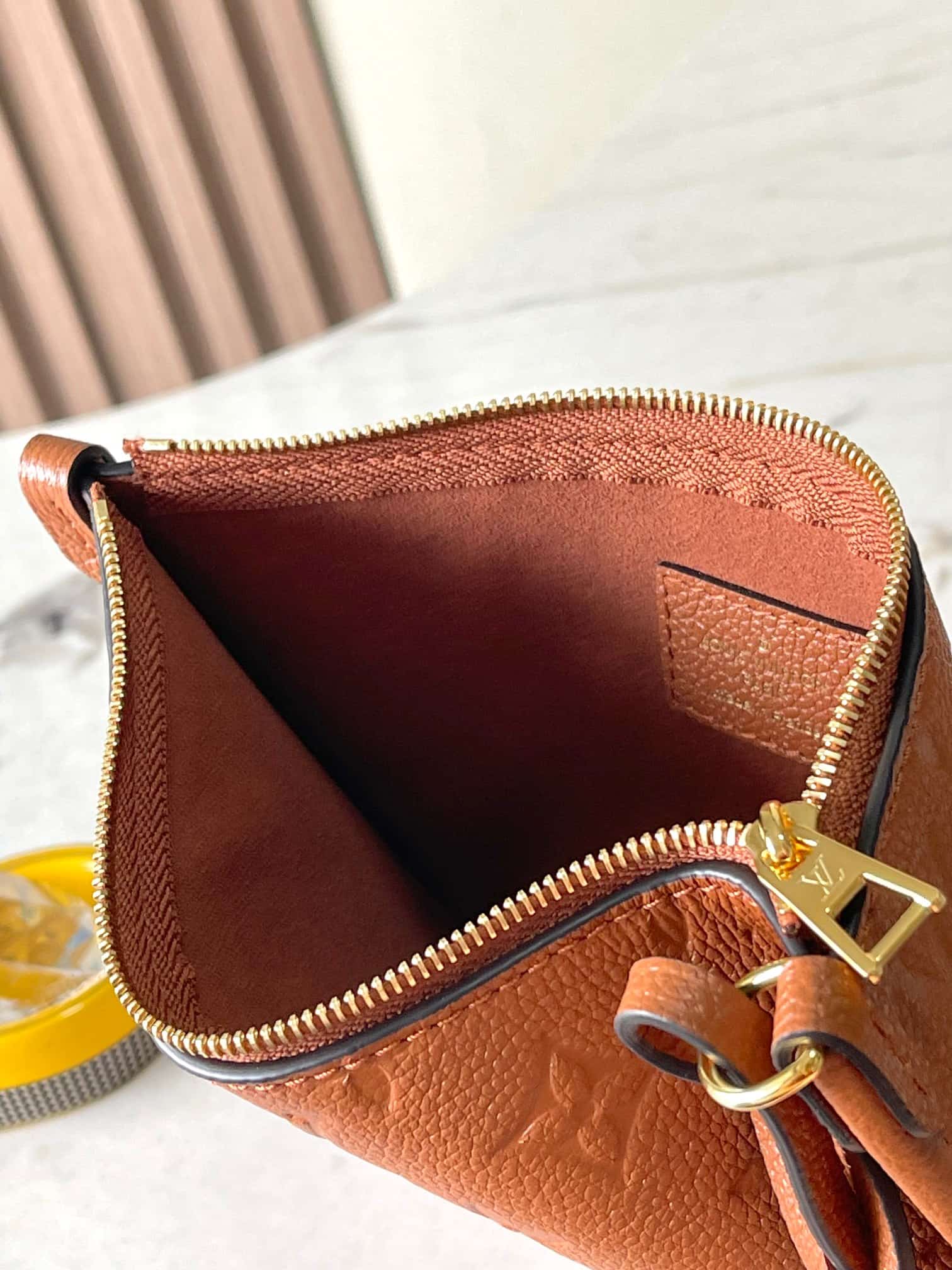 Louis Vuitton CarryAll PM Cognac Brown Embossed grained cowhide leather M11790 TOP